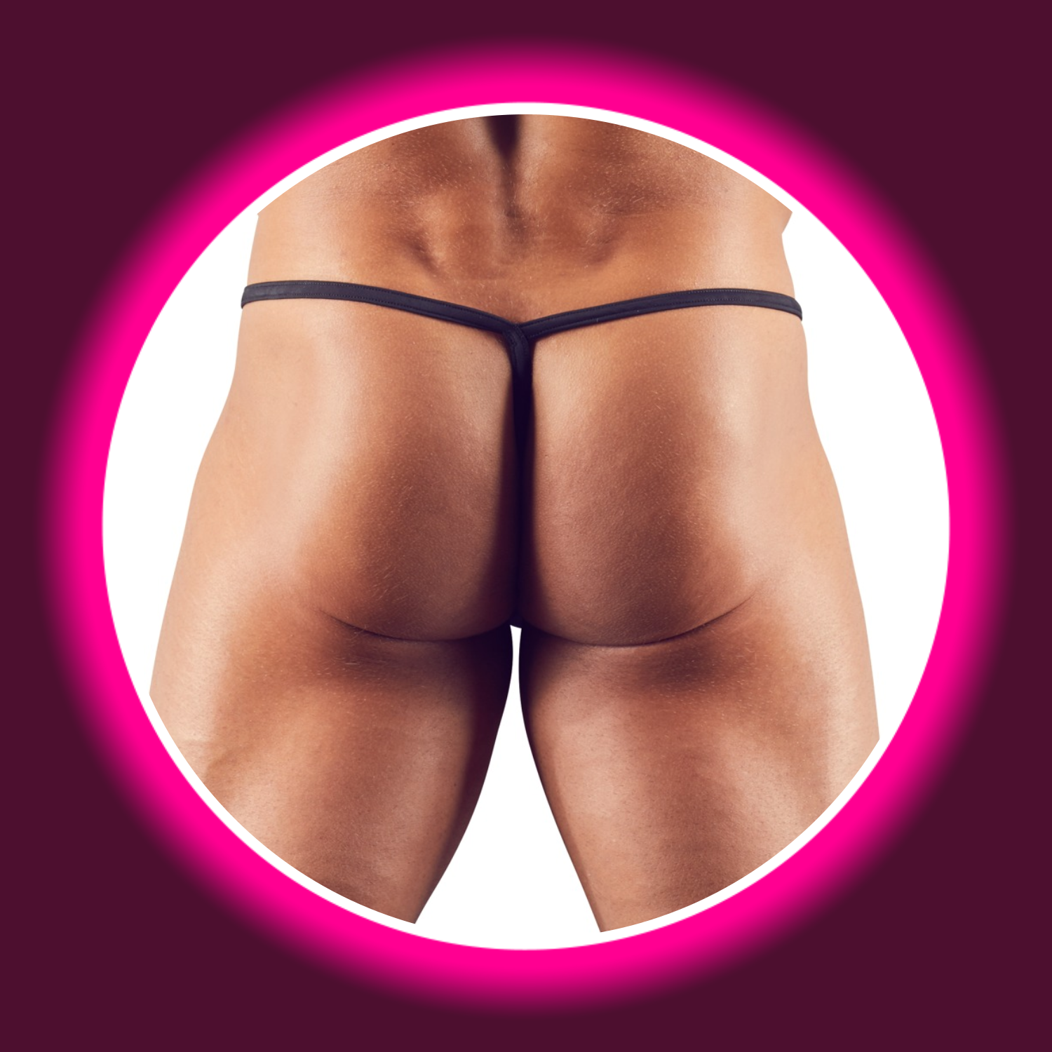 Rückansicht schwarzer knapper String von Svenjoyment, für Männer