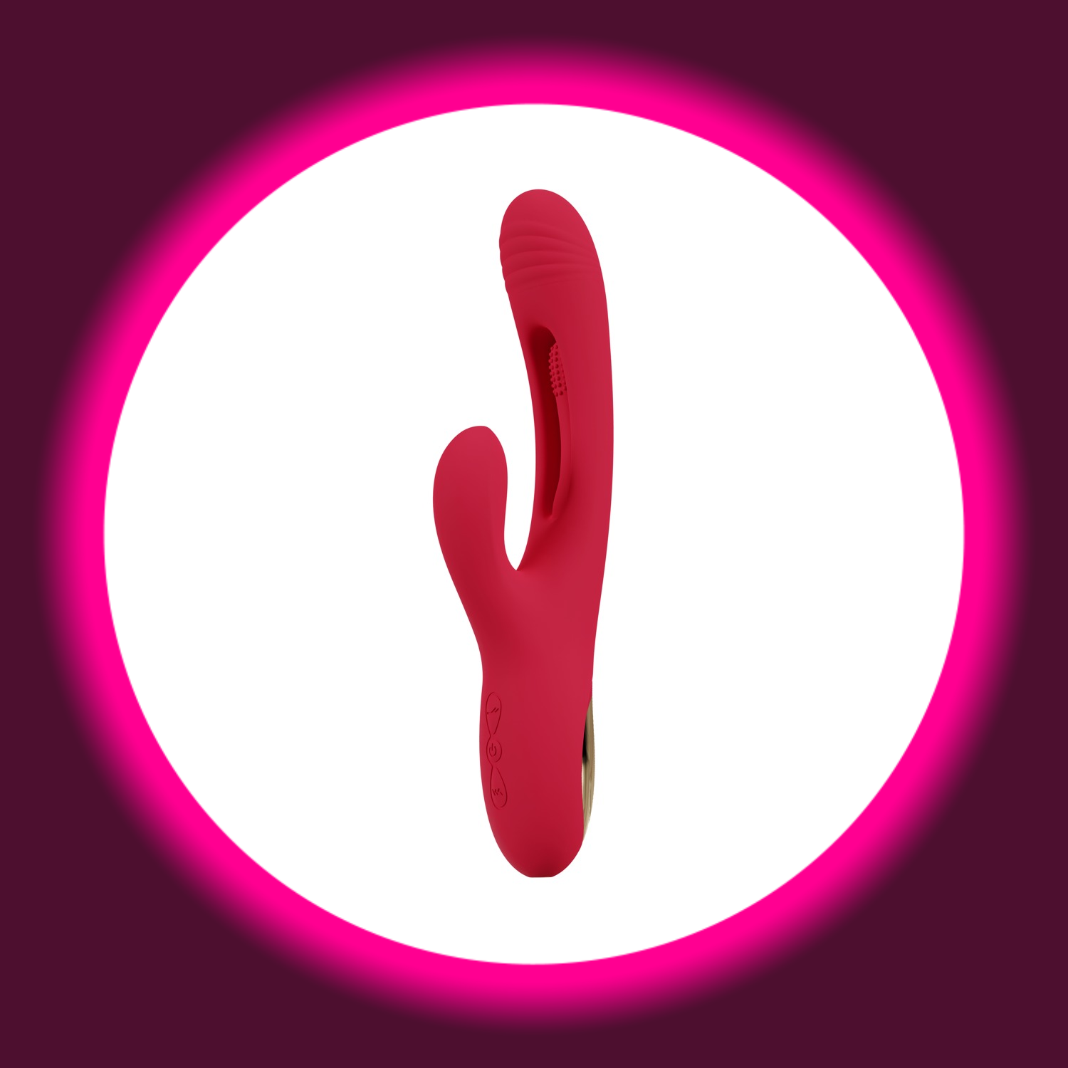 roter Rabbitvibrator mit Zunge, von Sweet Smile