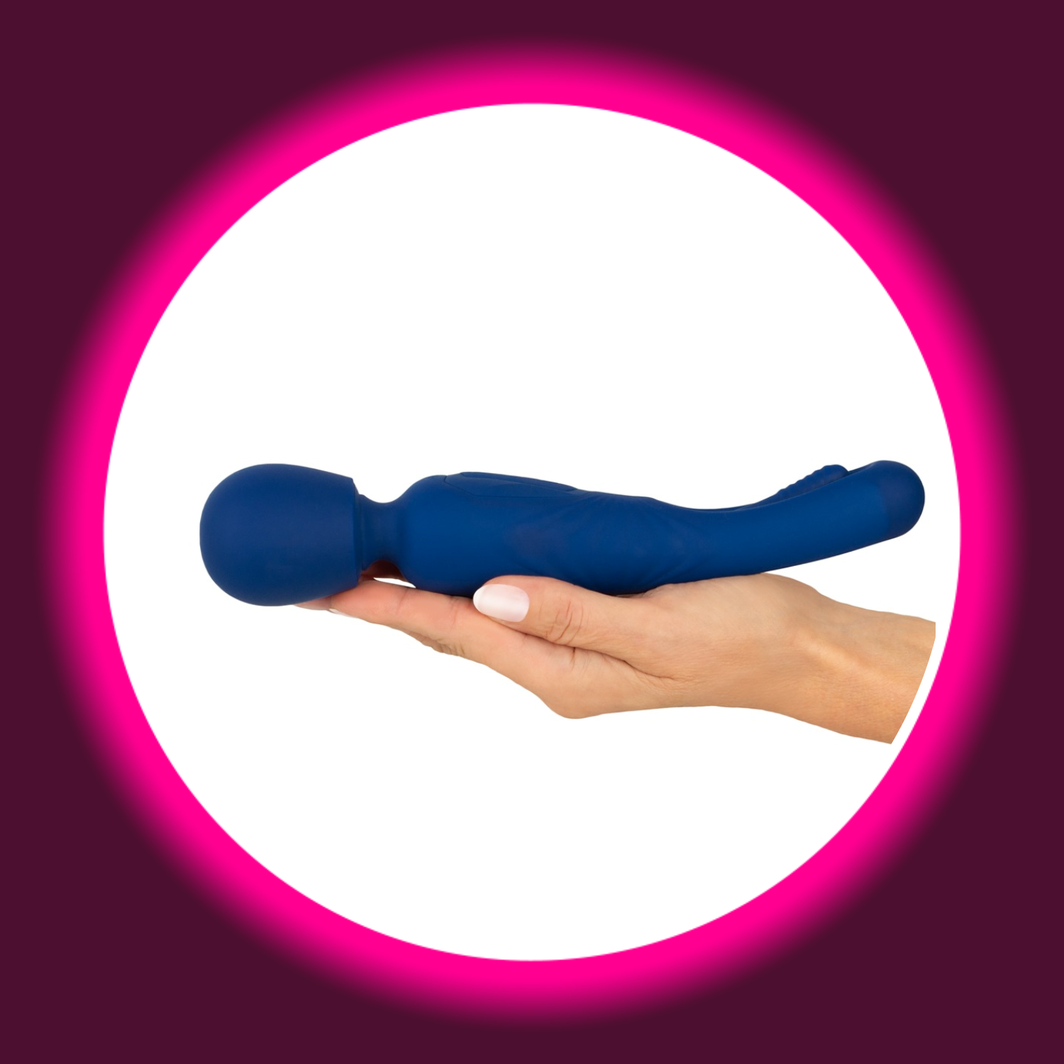 handgehaltener blauer Wandvibrator von Sweet Smile mit großem Massagekopf