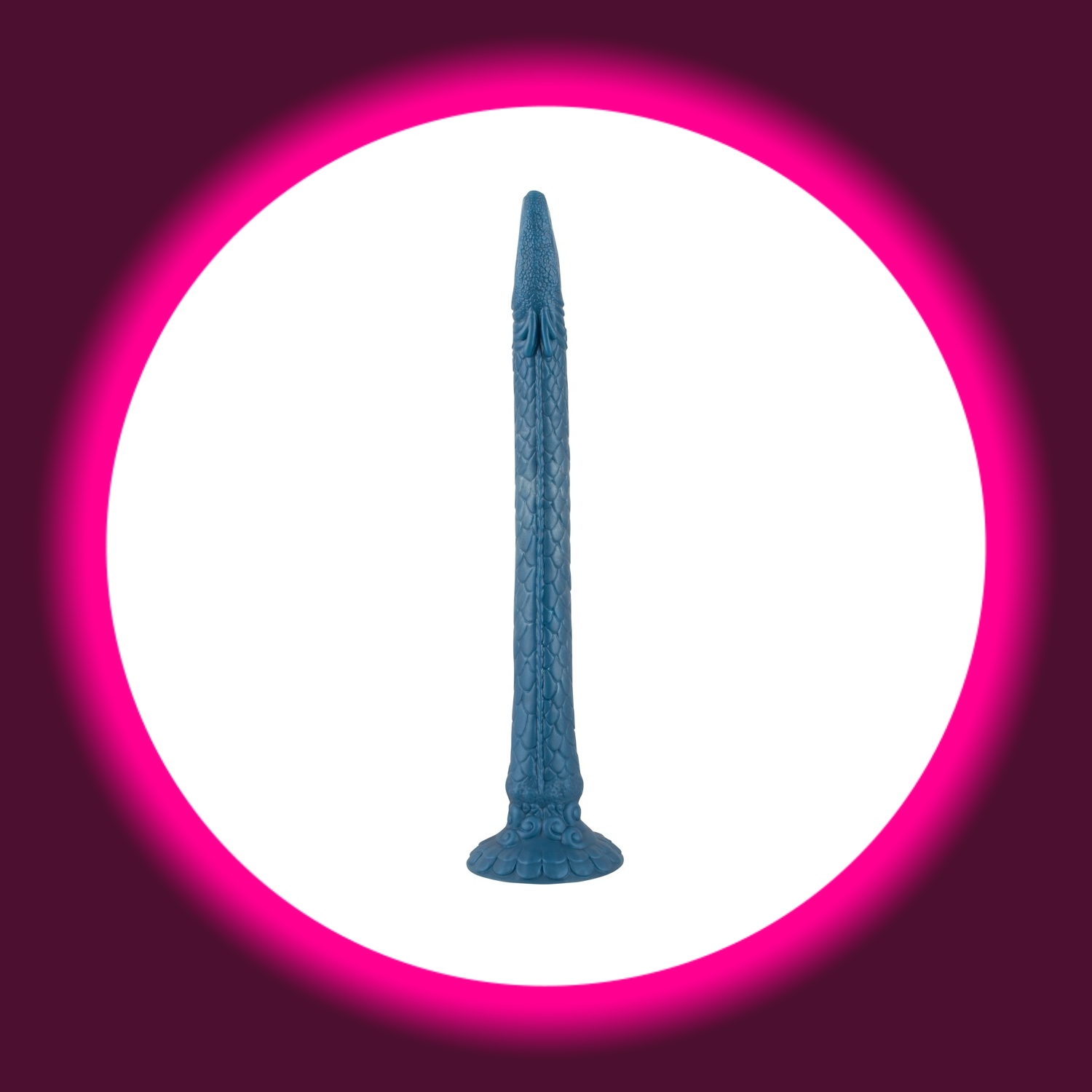 blauer langer Dildo in Echsenoptik mit Saugfuß, Beasty Cocks