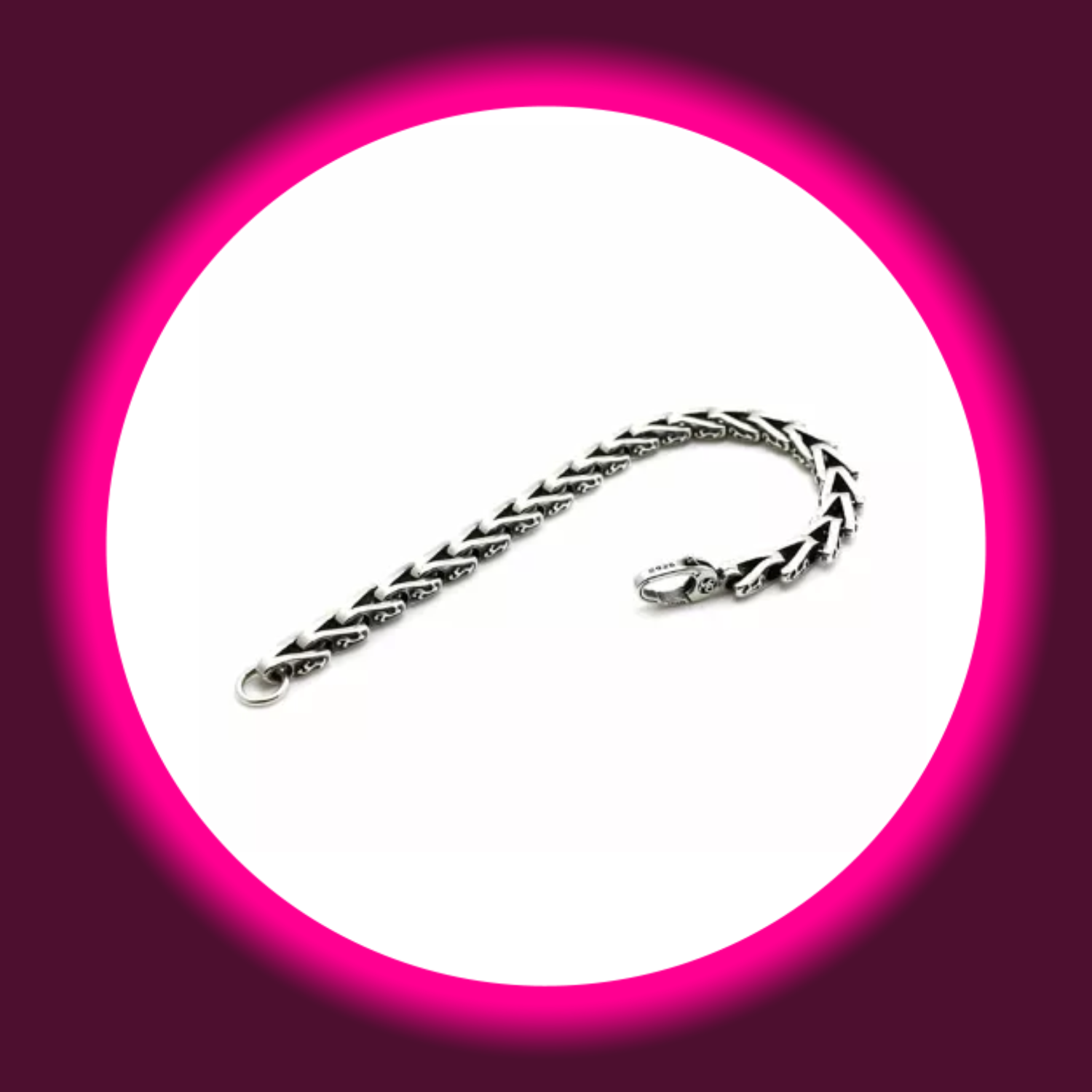 Tribal Armband mit Stammeszeichen aus 925 Sterling Silber, für Herren