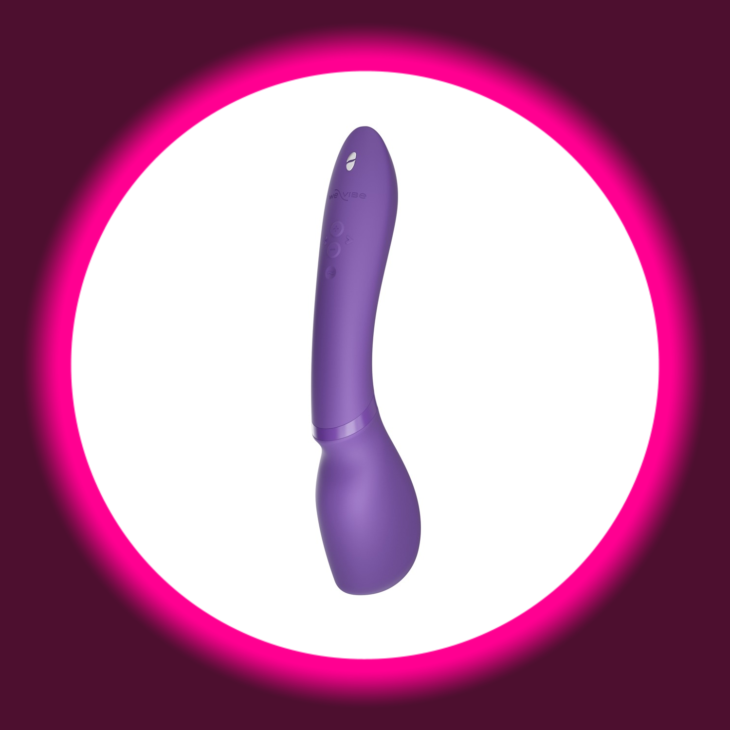 Winkelansicht des Wand 2 Vibrators von We Vibe in der Farbe lila