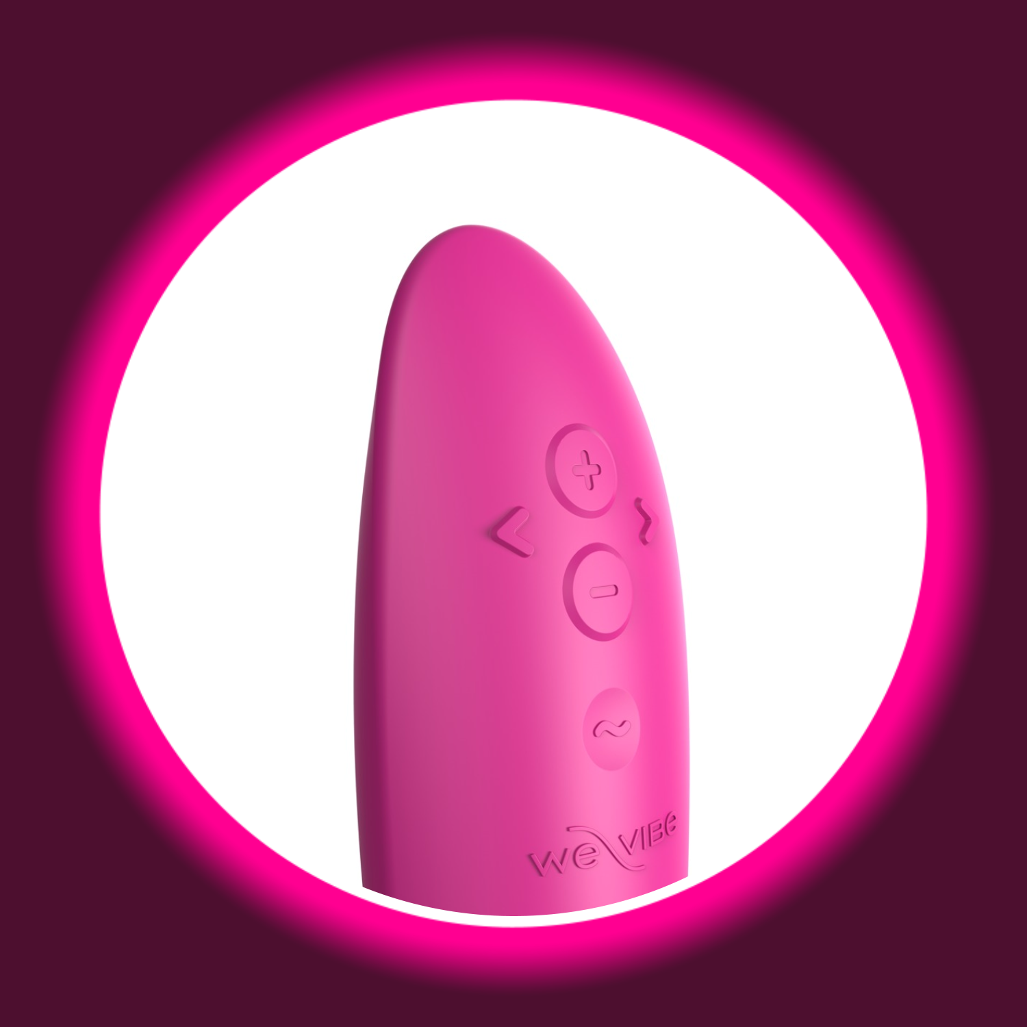 Bedienfeld mit Tasten des pinken G-Punkt Vibrators Rave 2 von We Vibe