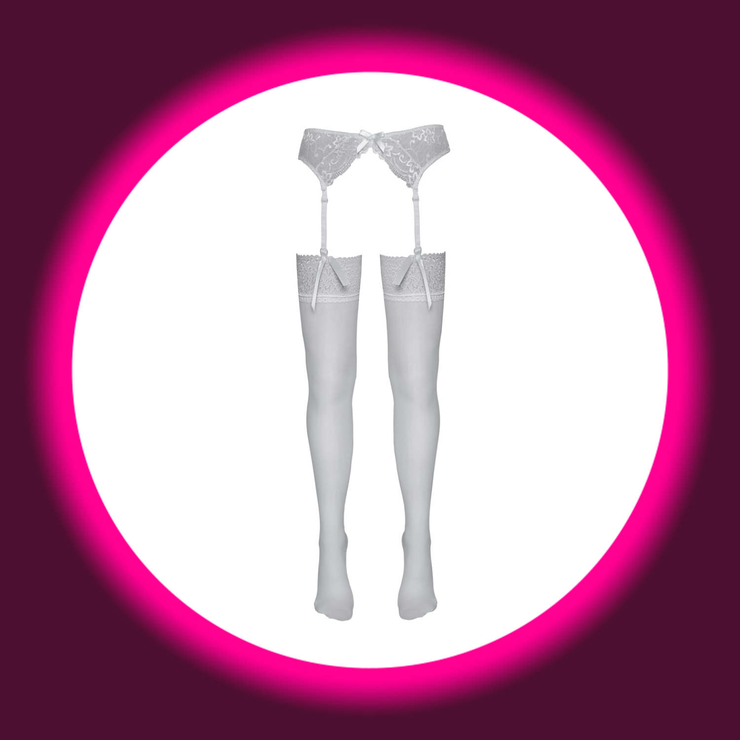 COTELLI LEGWEAR | STRAPS-STOCKINGS WEISS