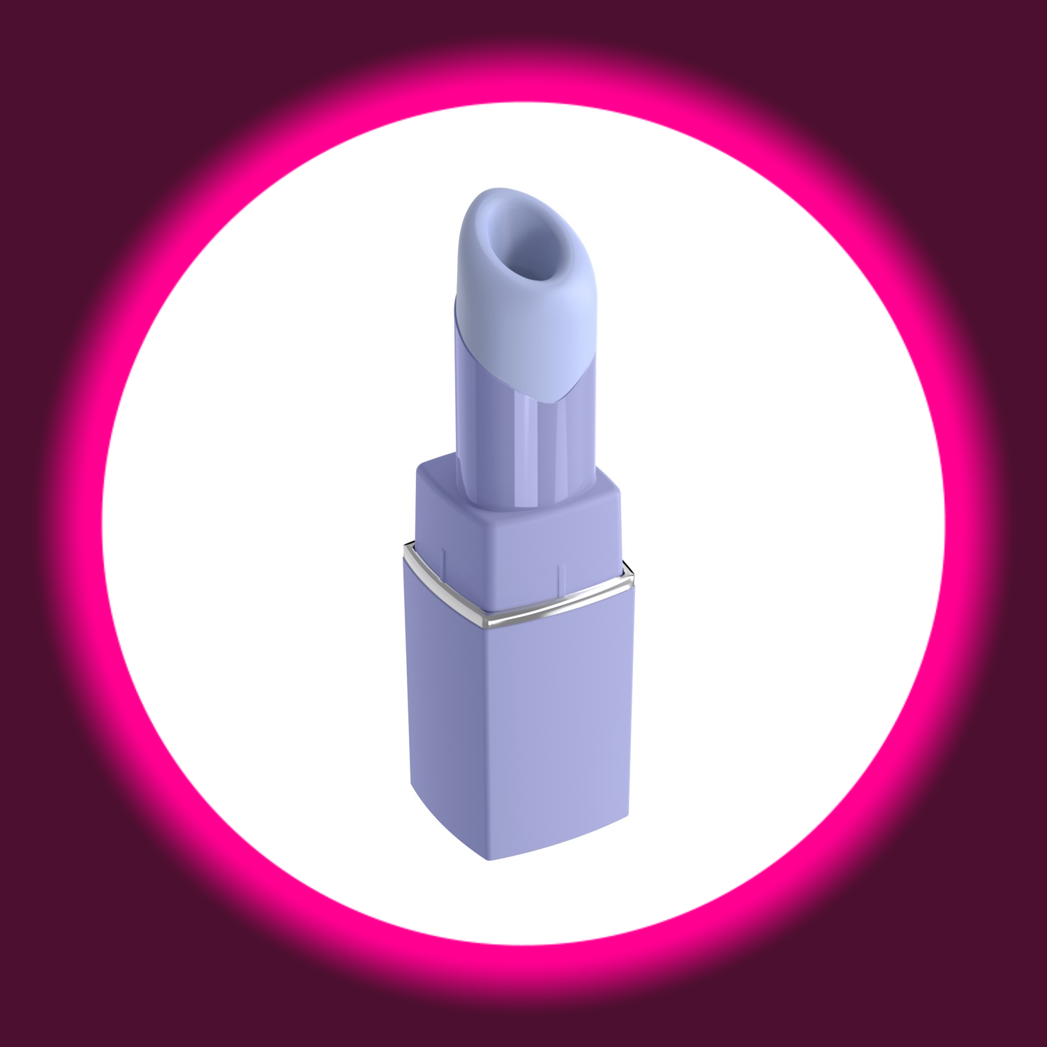 Frontansicht violetter Pulsator Beauty von Womanizer mit lila Aufsatz