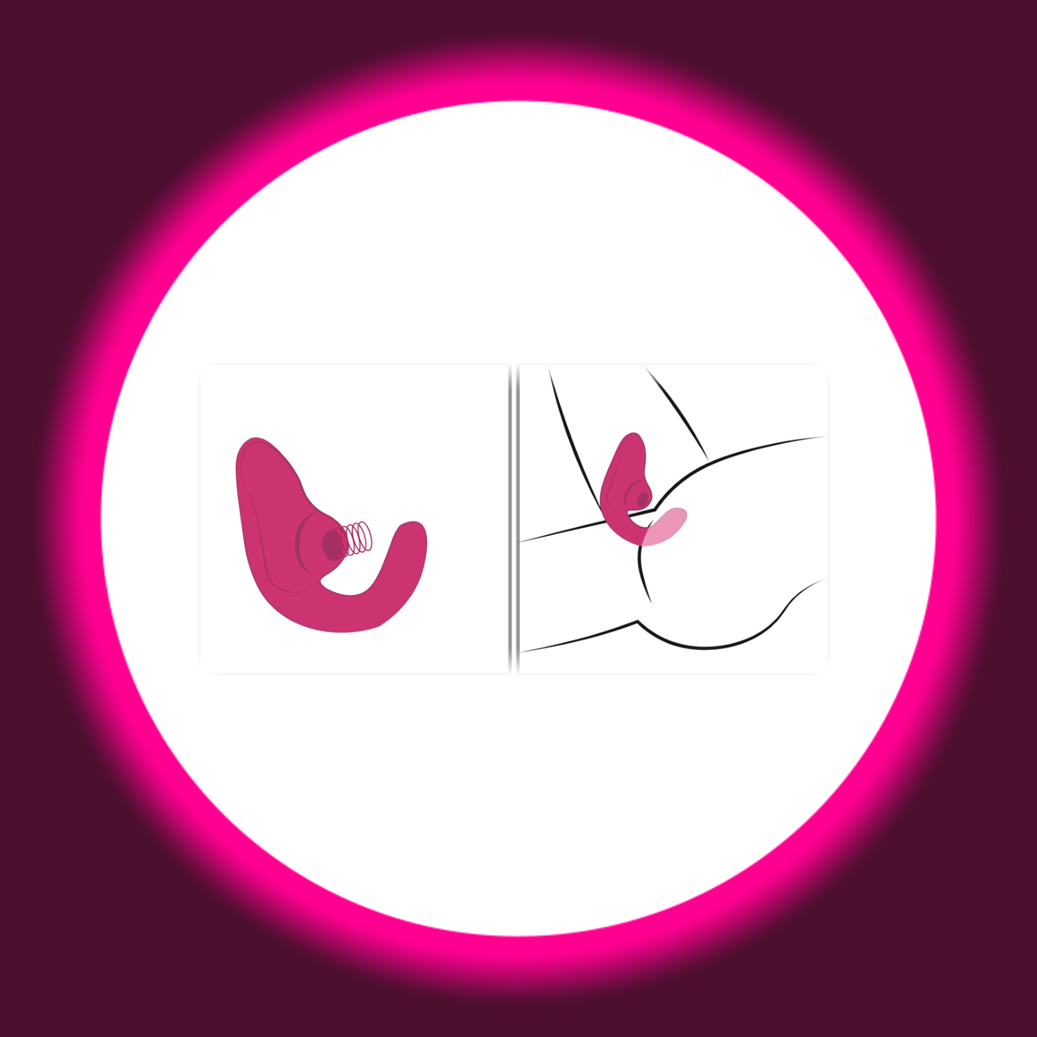 schematische Darstellung der Anwendung des Pulsators Womanizer Blend