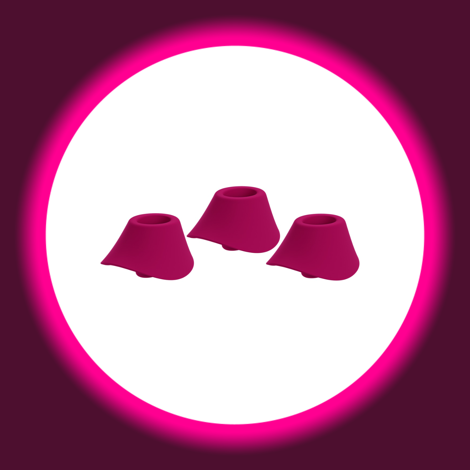 drei pinke Ersatzkappen für Womanizer Blend