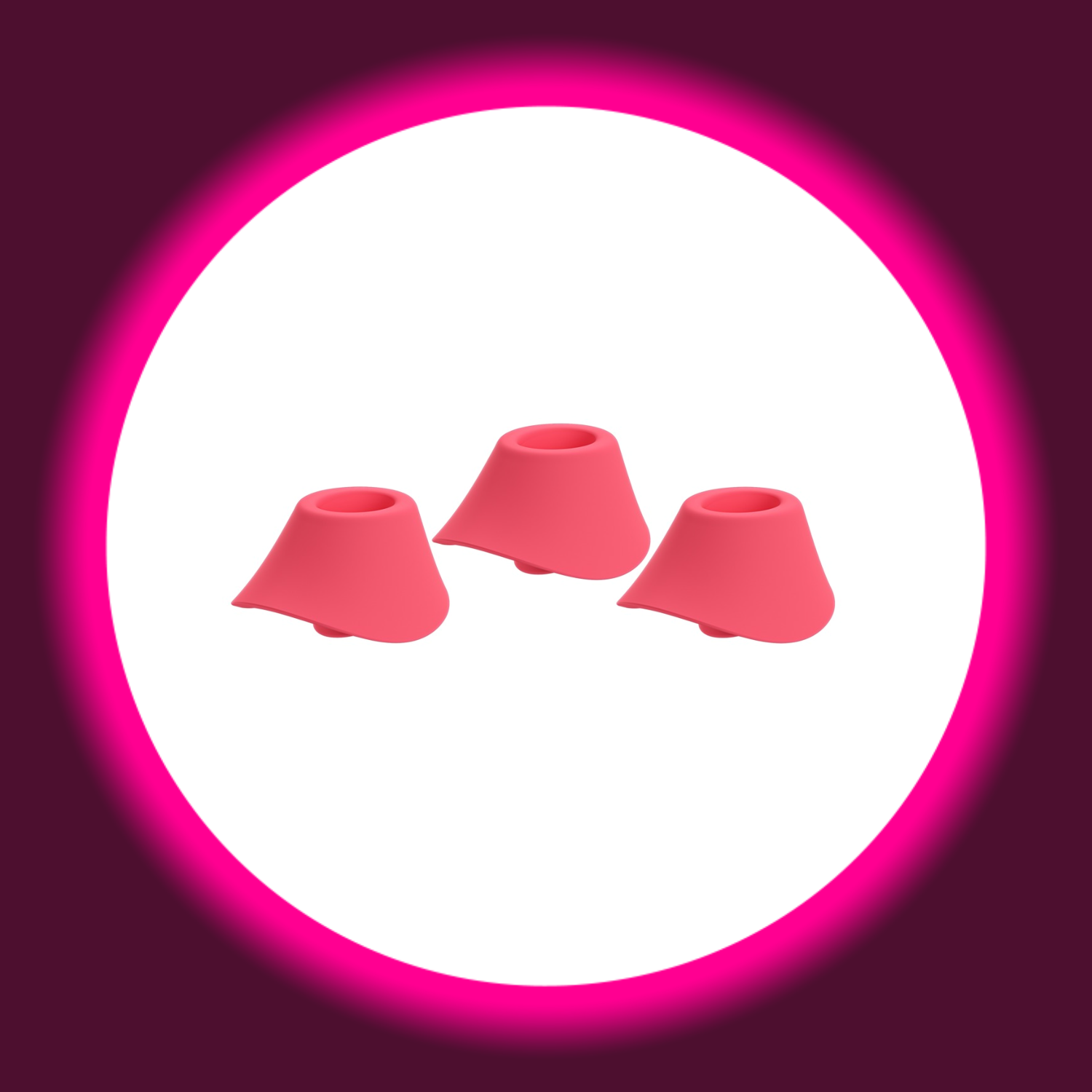 drei rosa Ersatzkappen für Womanizer Blend