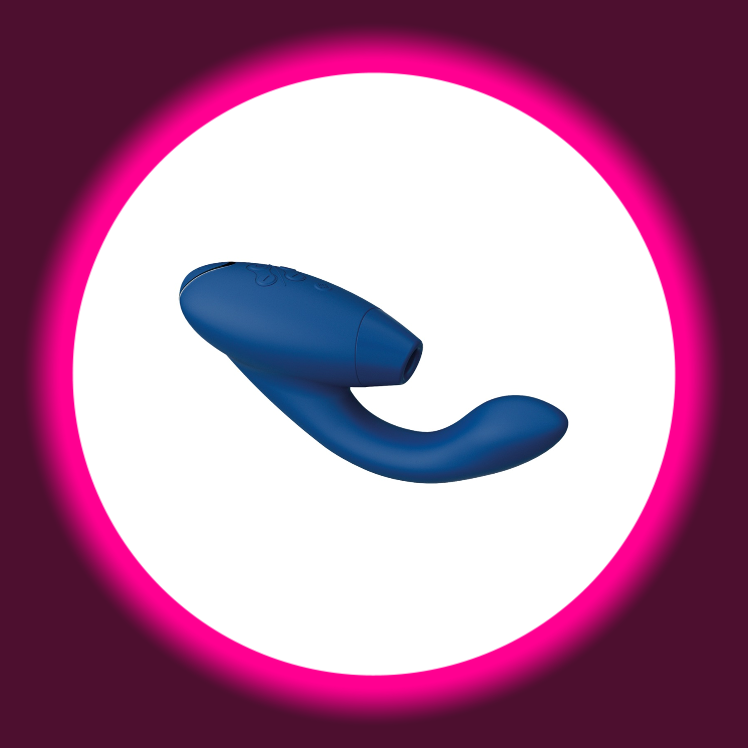 blauer Pulsator mit Stimulationskopf und Vibroarm Womanizer Duo 2