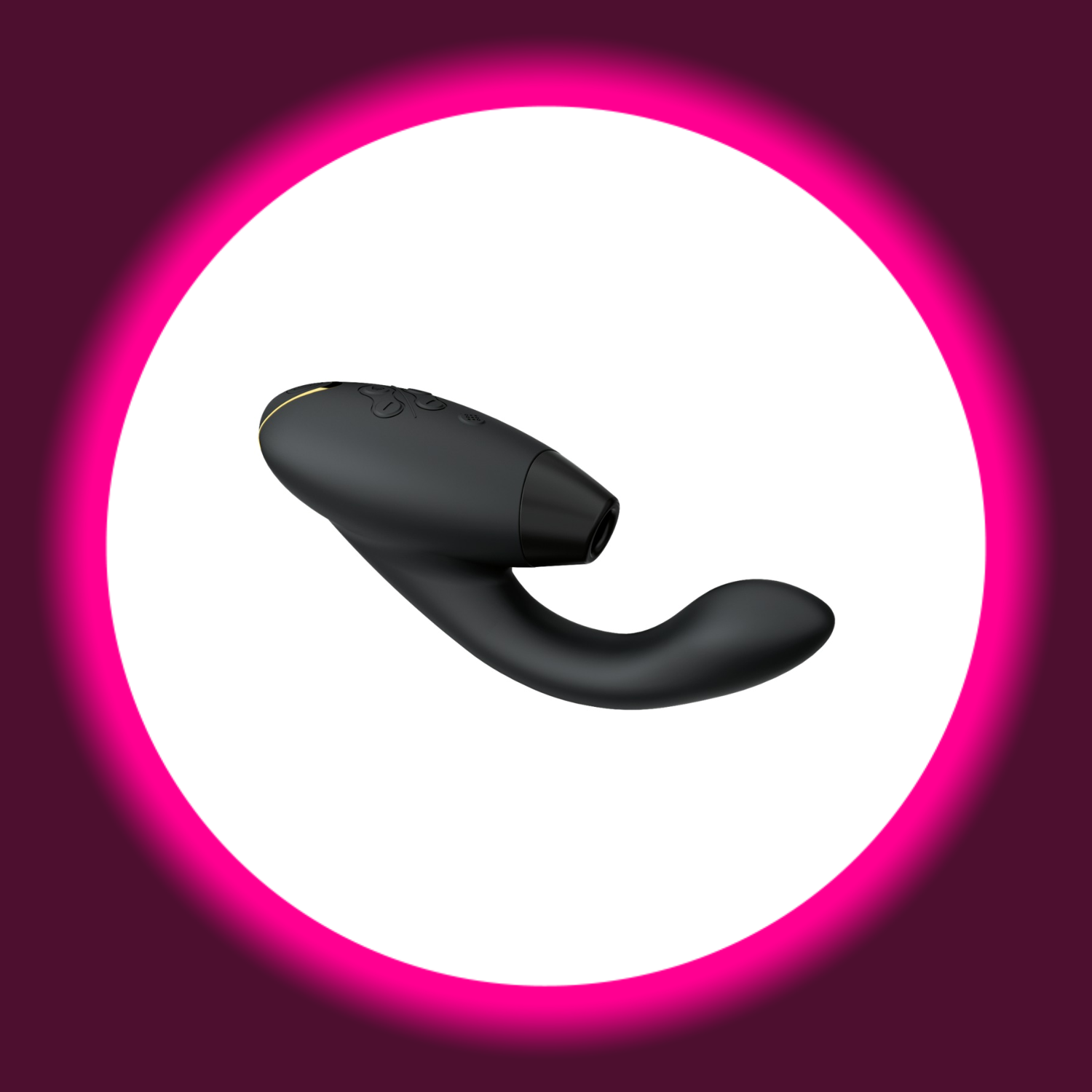 schwarzer Pulsator mit Stimulationskopf und Vibroarm Womanizer Duo 2