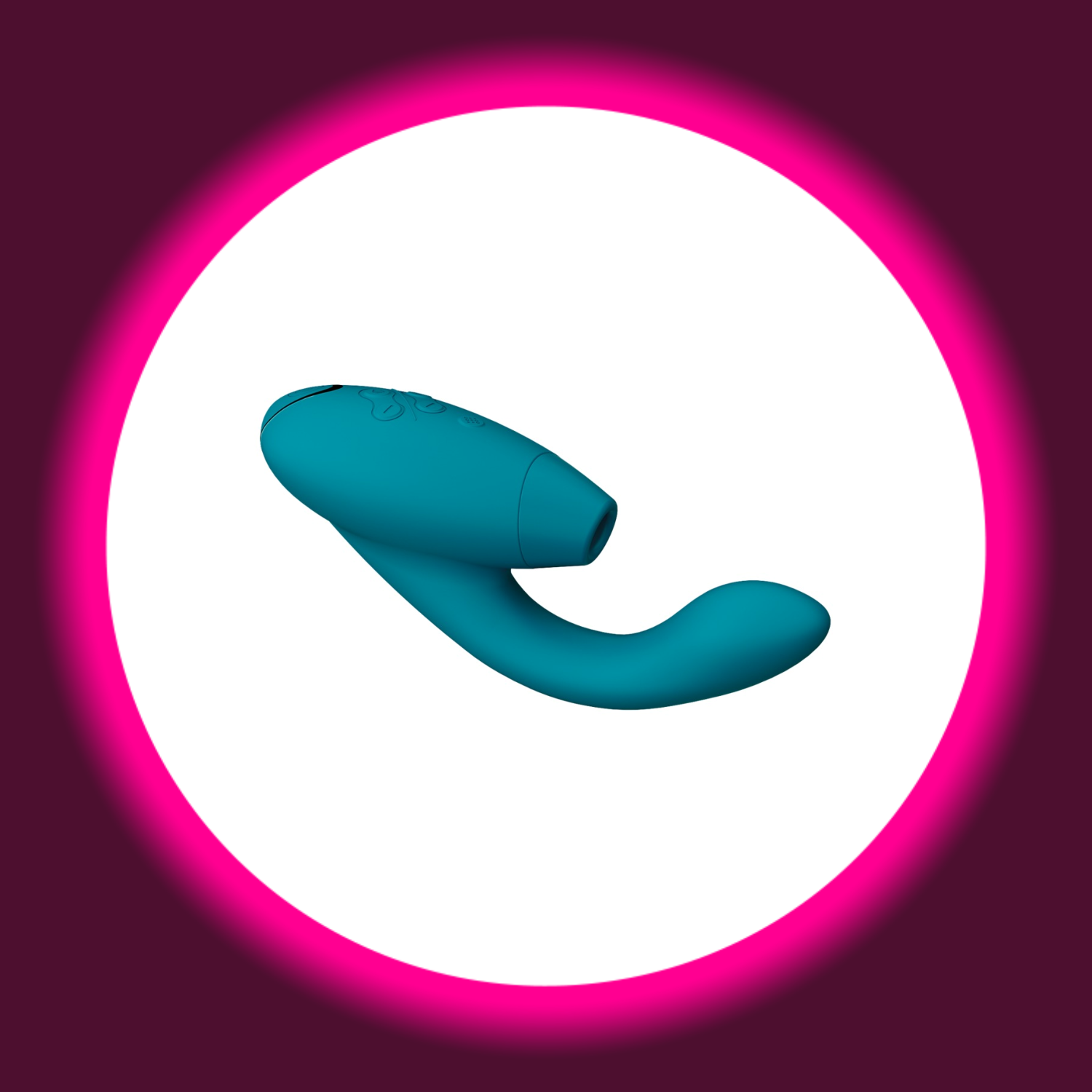 türkiser Pulsator mit Stimulationskopf und Vibroarm Womanizer Duo 2