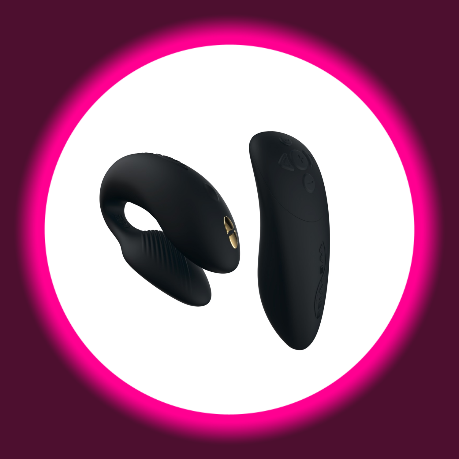 schwarzer Pulsator Womanizer Next und Paarvibrator We Vibe Chorus