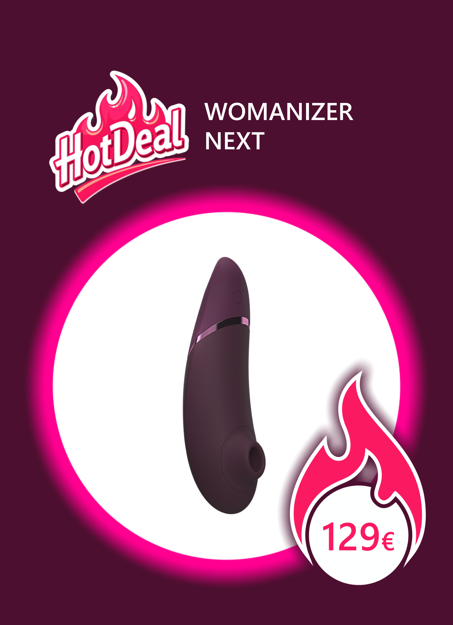 violetter Pulsator Womanizer Next mit Stimulationskopf