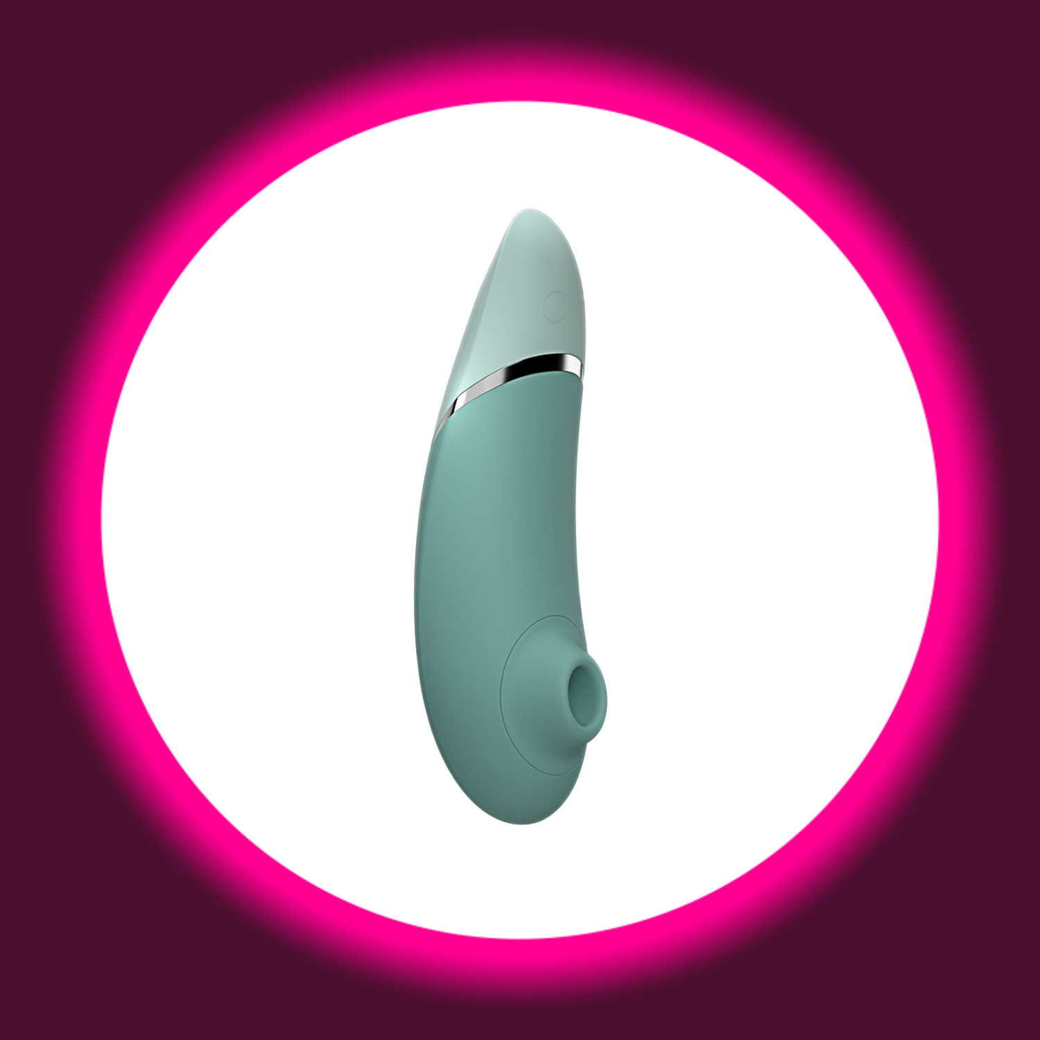 Winkelansicht auf den Womanizer Next Pulsator in der Farbe blau auf weißem Untergrund