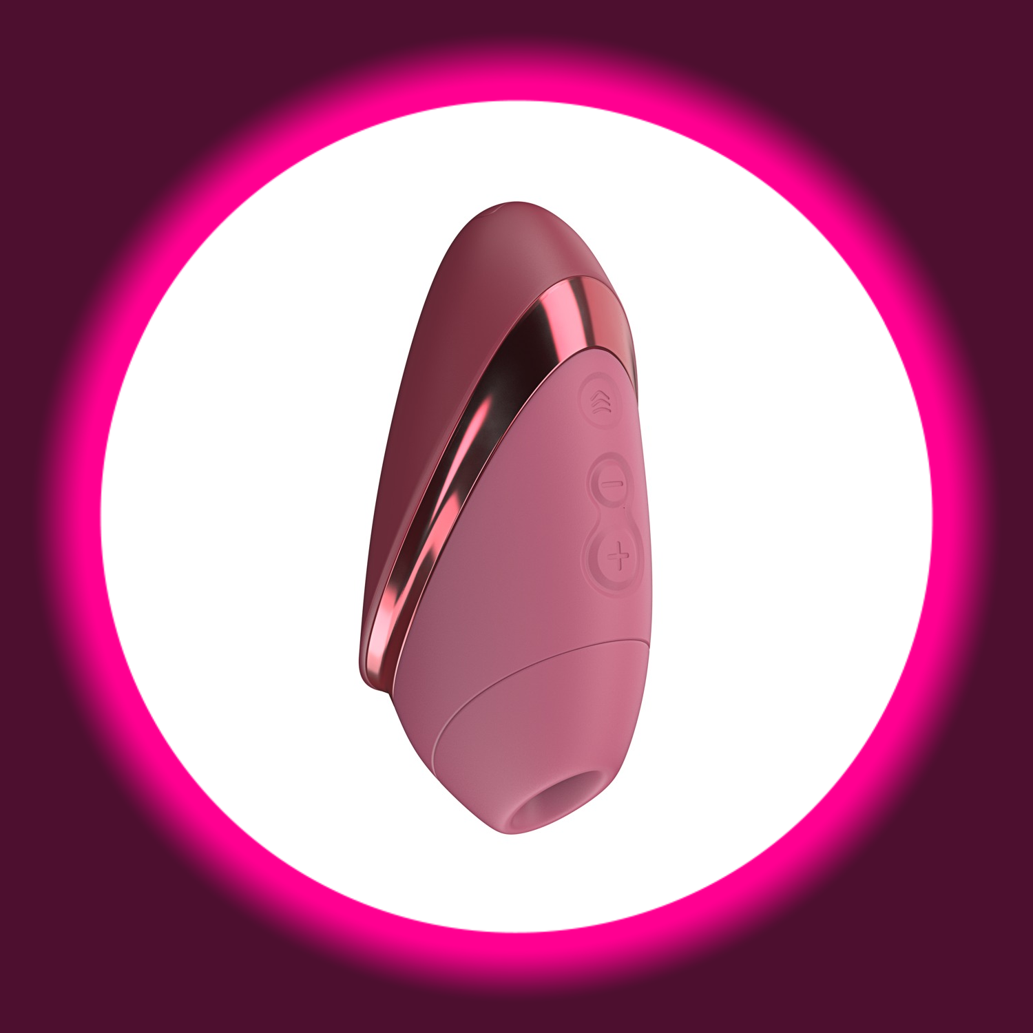 Winkelansicht kleiner Pulsator Next Liberty von Womanizer in dunkelrosa