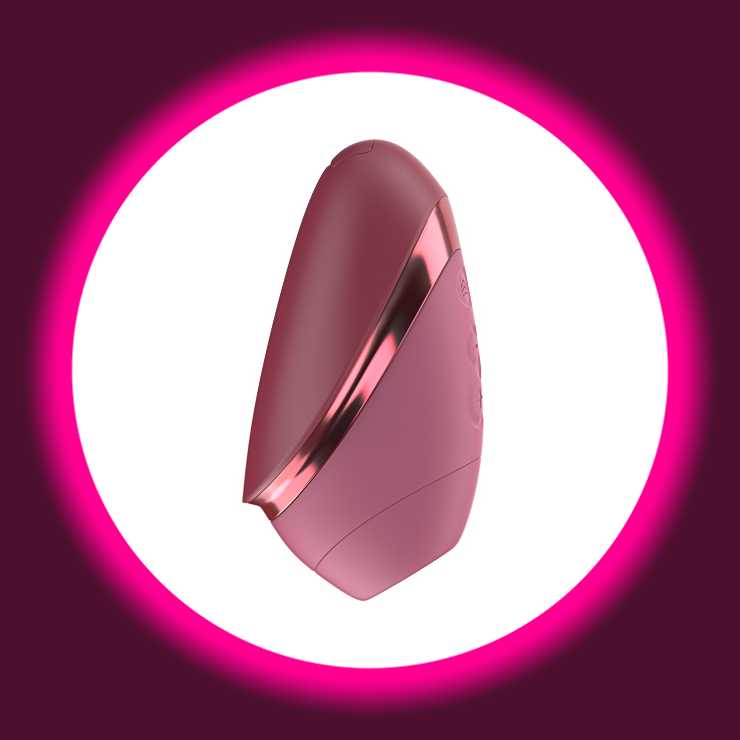 seitliche Ansicht kleiner Pulsator Next Liberty von Womanizer in dunkelrosa
