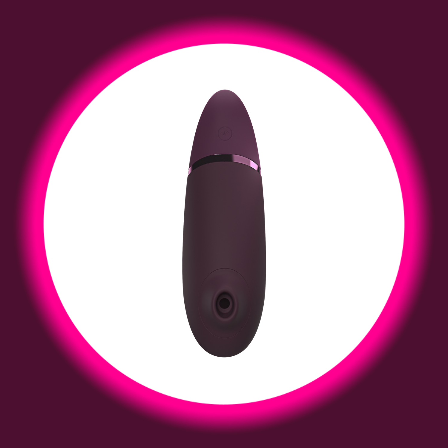 Frontansicht auf den Womanizer Next Pulsator in der Farbe lila auf weißem Untergrund