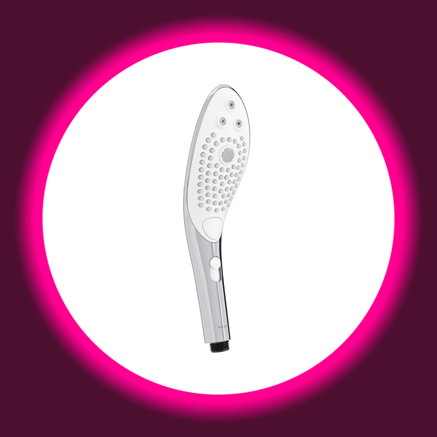 silberner Duschkopf mit Massagefunktion, Womanizer Wave