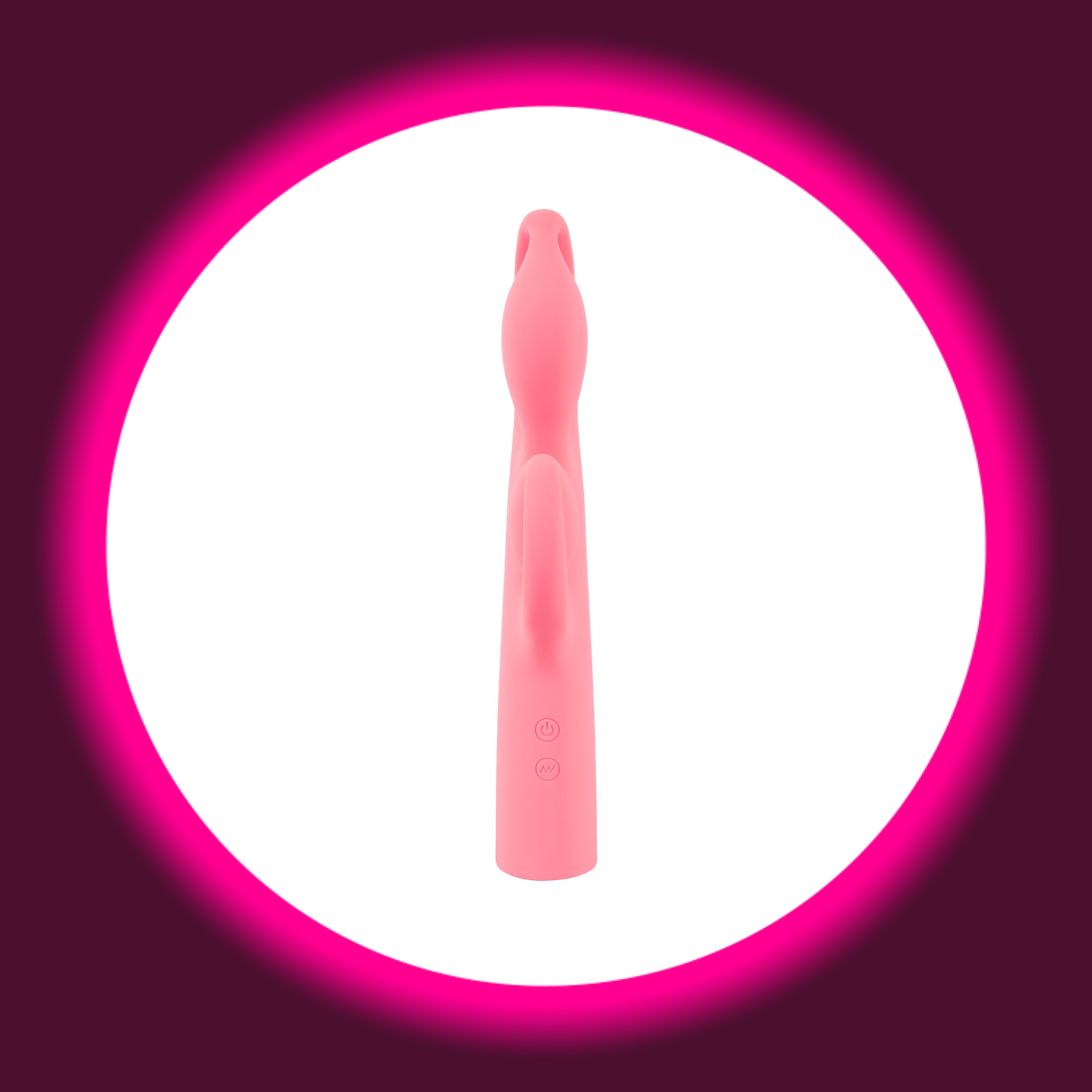 Frontansicht pinker Rabbitvibrator Fabulous in extravagantem Design von You2Toys