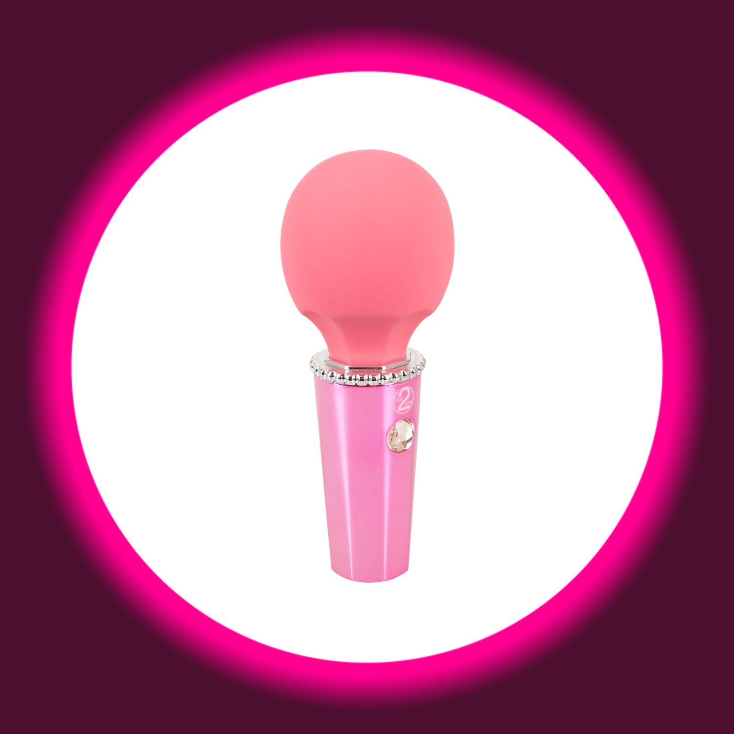 kleiner pinker Wandvibrator von You2Toys mit Glitzerstein als Startknopf