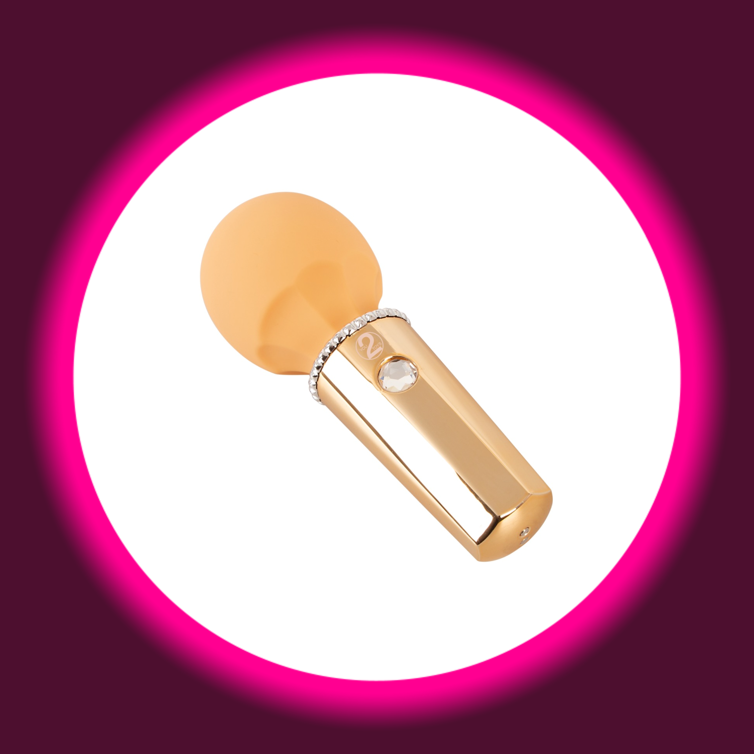 kleiner oranger Wandvibrator von You2Toys mit Glitzerstein als Startknopf