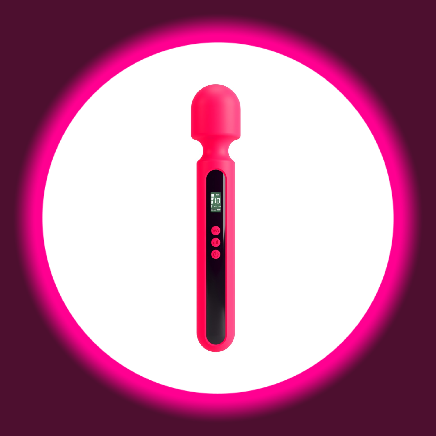 pinker Wandvibrator von You2Toys mit schwarzem Bedienfeld und Digitalanzeige