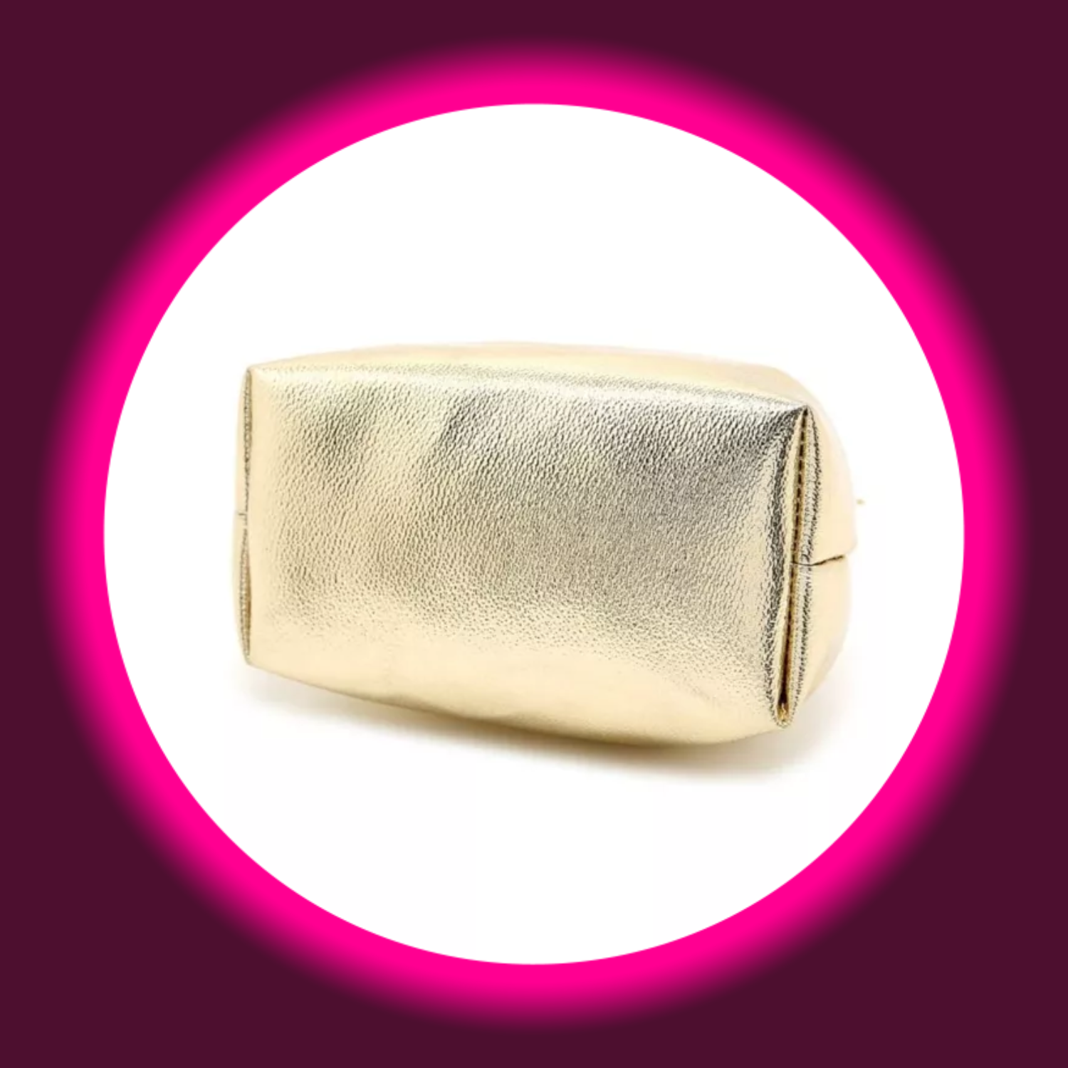 Boden der gold schimmernden Handtasche von Aftershock London