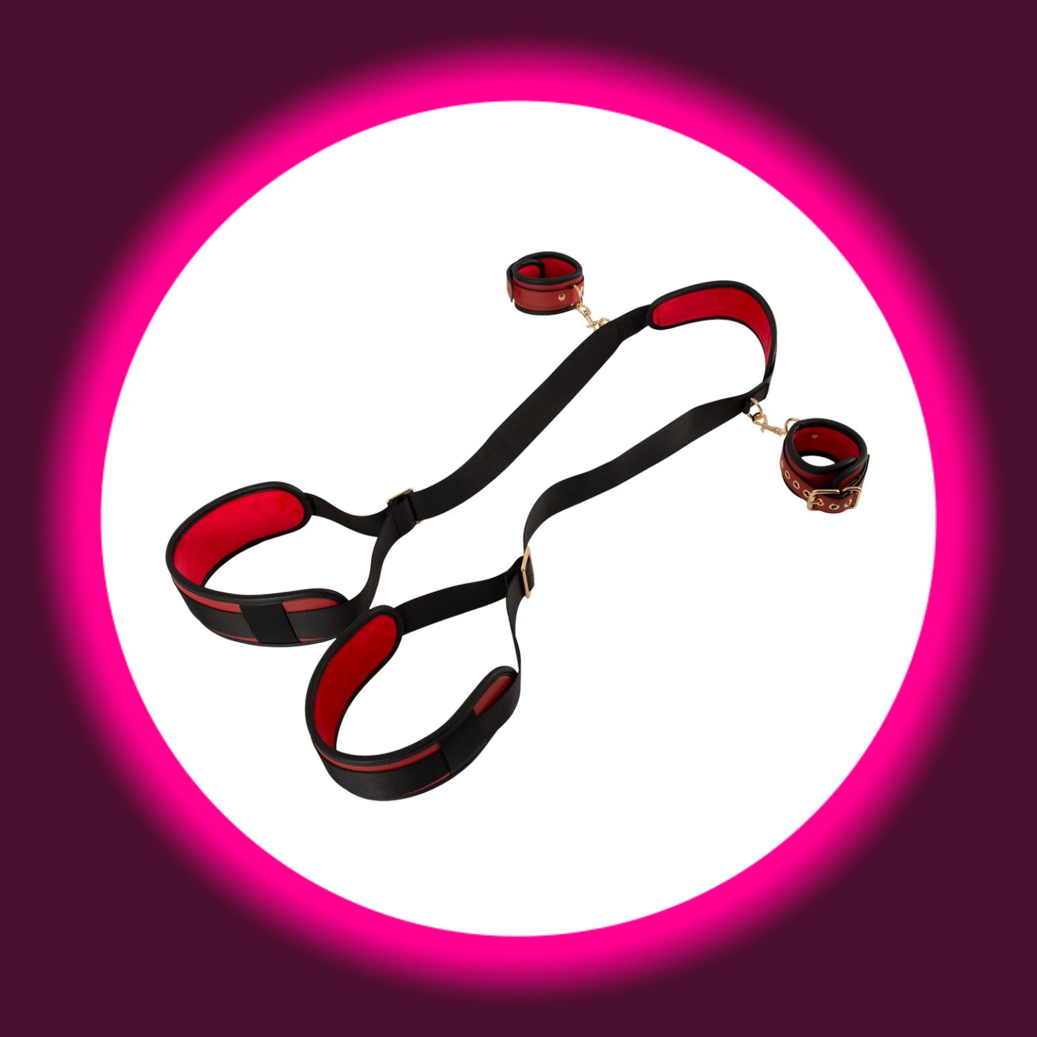 schwarz rote Kombifessel Deluxe von Bad Kitty