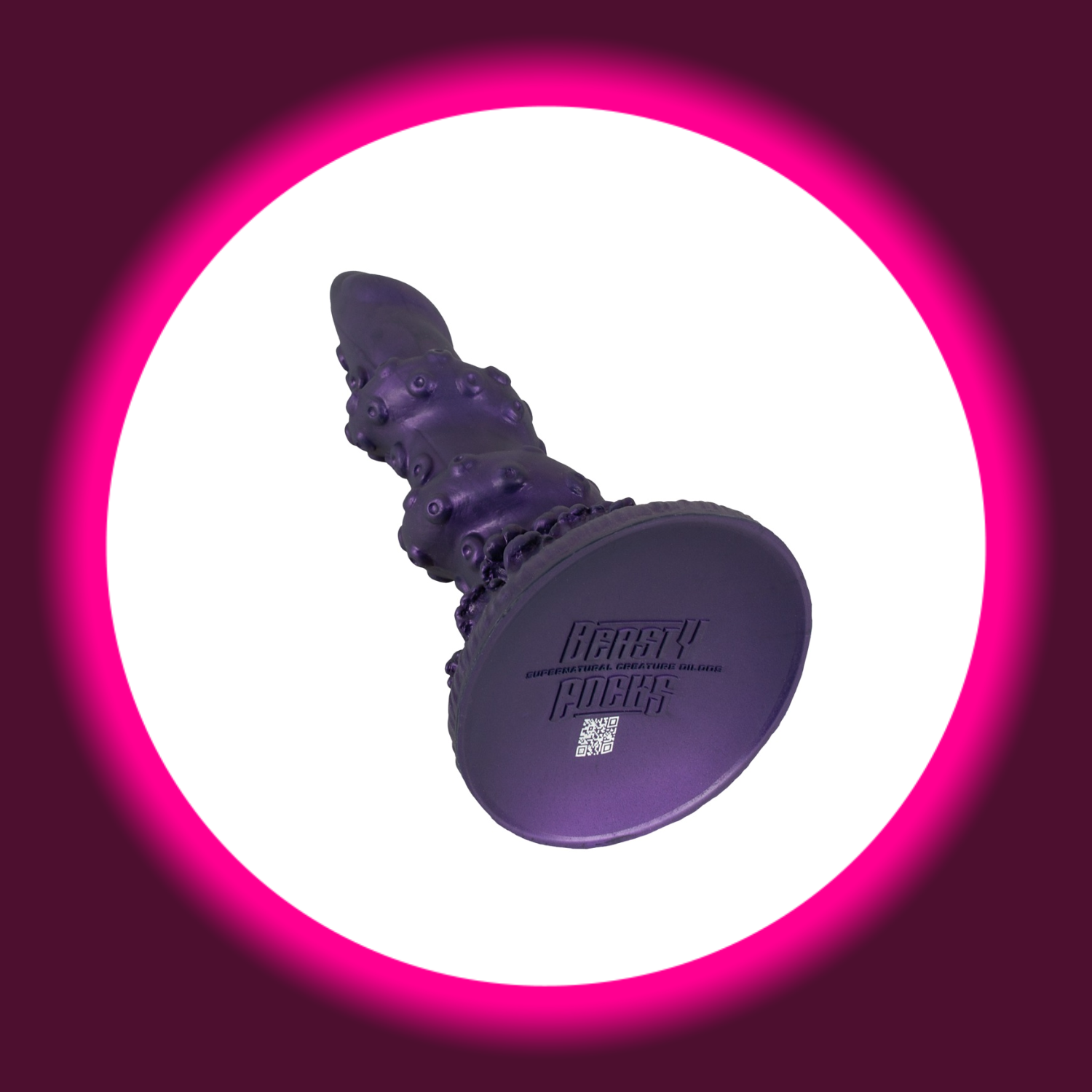 violetter schimmernder Fantasy-Dildo Octopus Prime mit kreativen starken Reizstrukturen und Saugfuß, Beasty Cocks