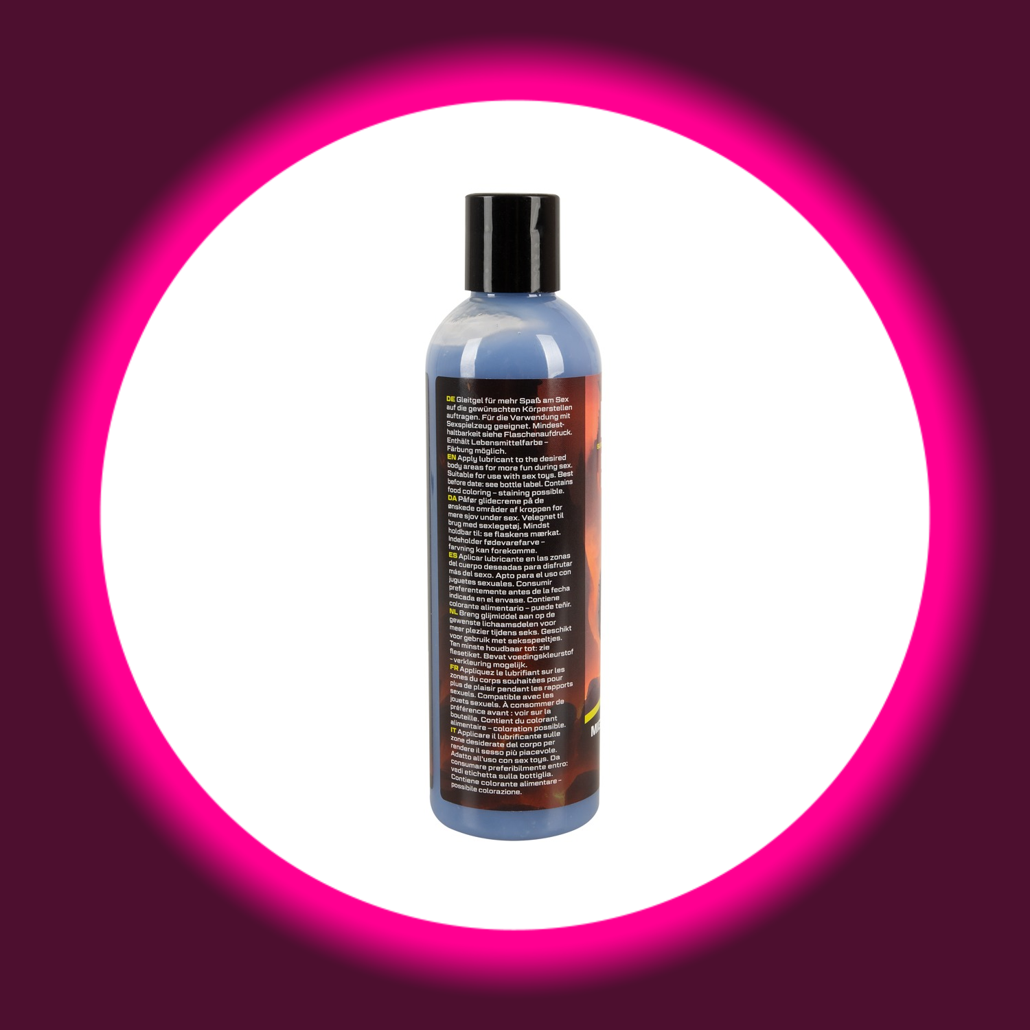 Rückseite der Flasche für Gleitgel Beasty Sperm, Beasty Cocks