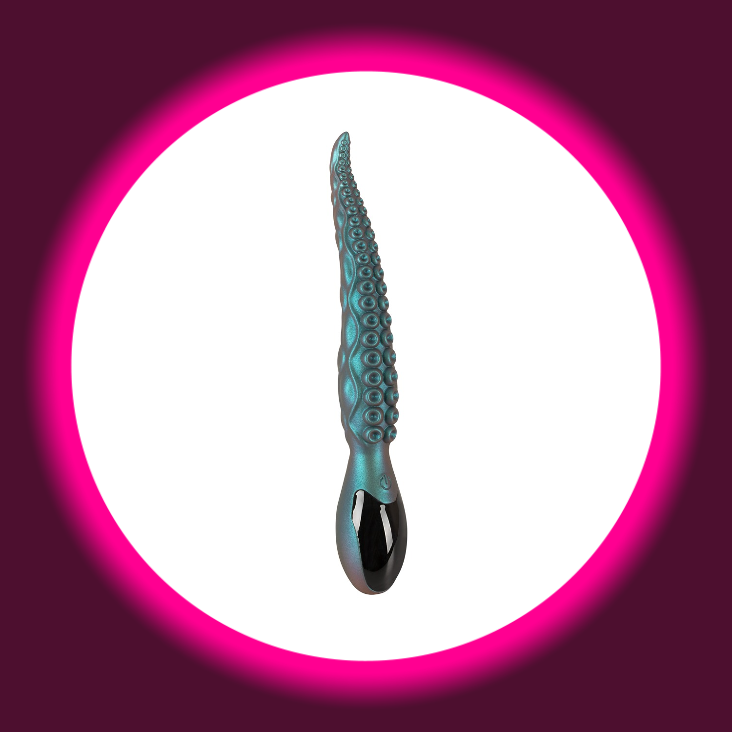 türkiser schimmernder Vibrator Octo Vibes in Tentakel-Optik mit schwarzem Kopf, Beasty Cocks