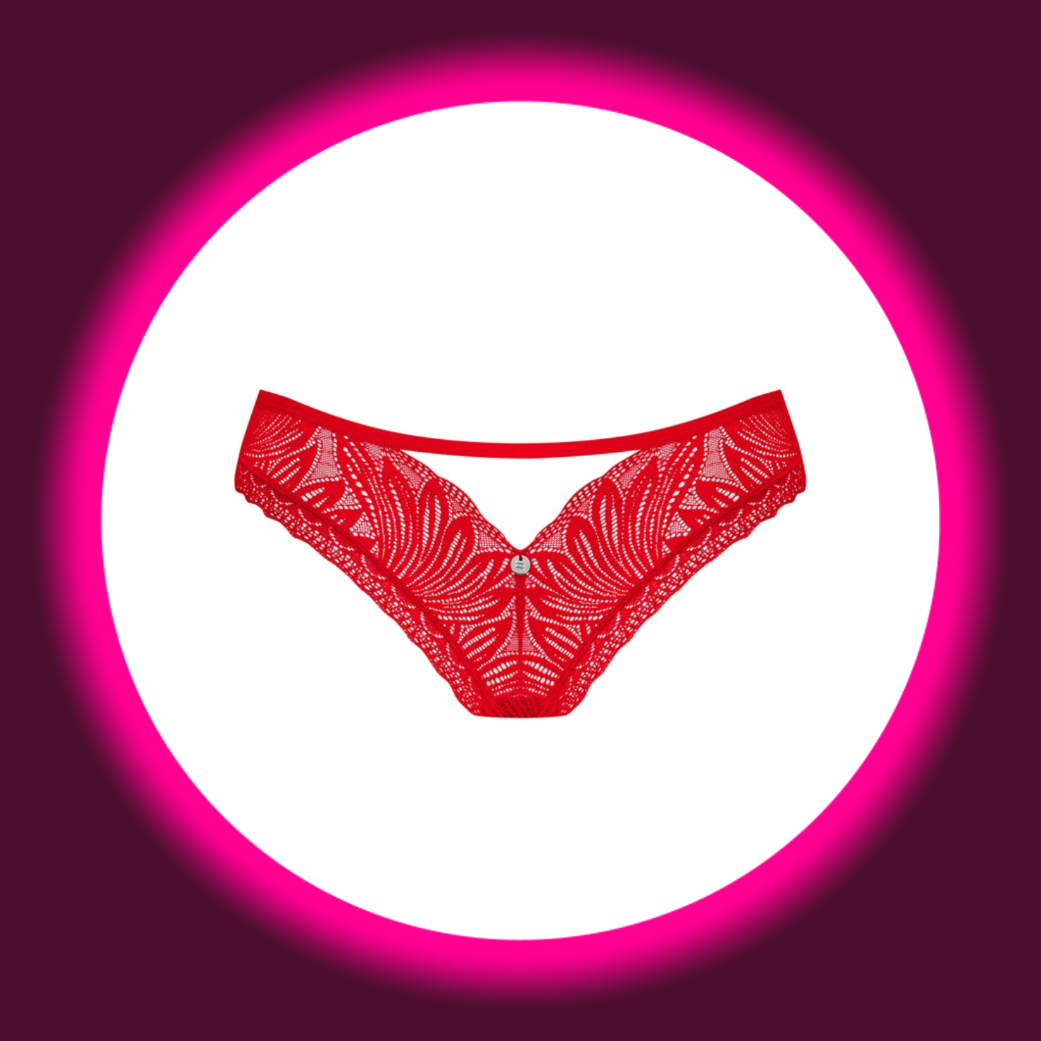 Frontansicht rote Panty aus Spitze von Obsessive