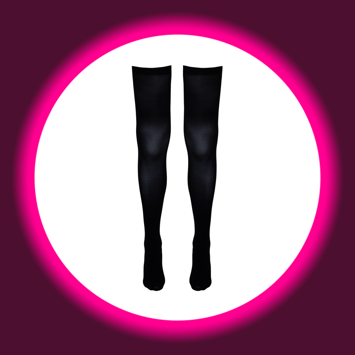 Cottelli Legwear halterlose Stockings schwarz freistehend – Gesamtansicht schwarze Overknee-Strümpfe mit Silikonband