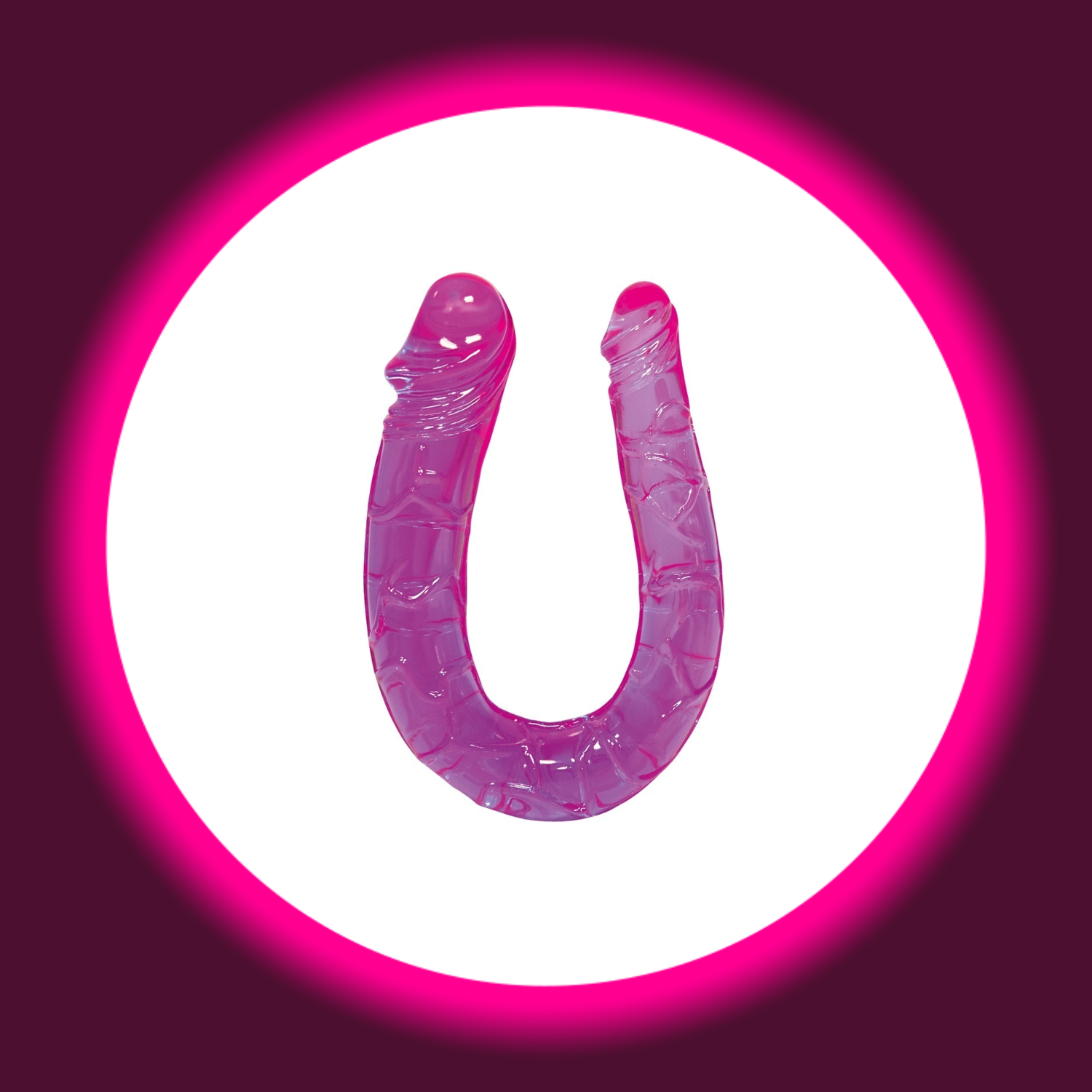 violetter Doppeldildo mit großer und kleiner Eichel, You2Toys