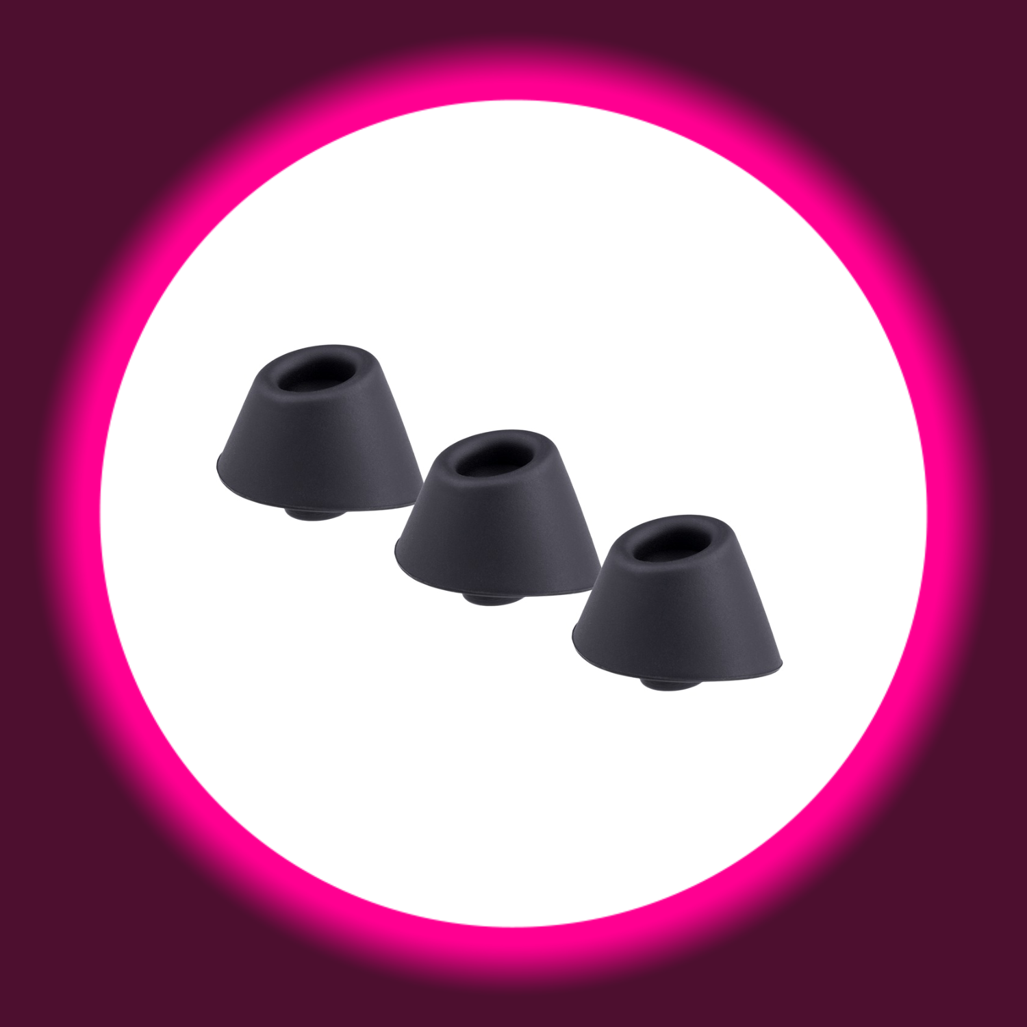 drei schwarze Ersatzkappen für Womanizer Duo 2