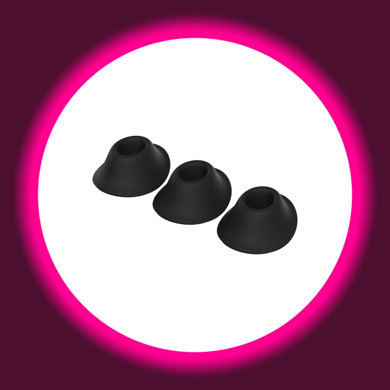 drei schwarze Ersatzkappen für Womanizer Next