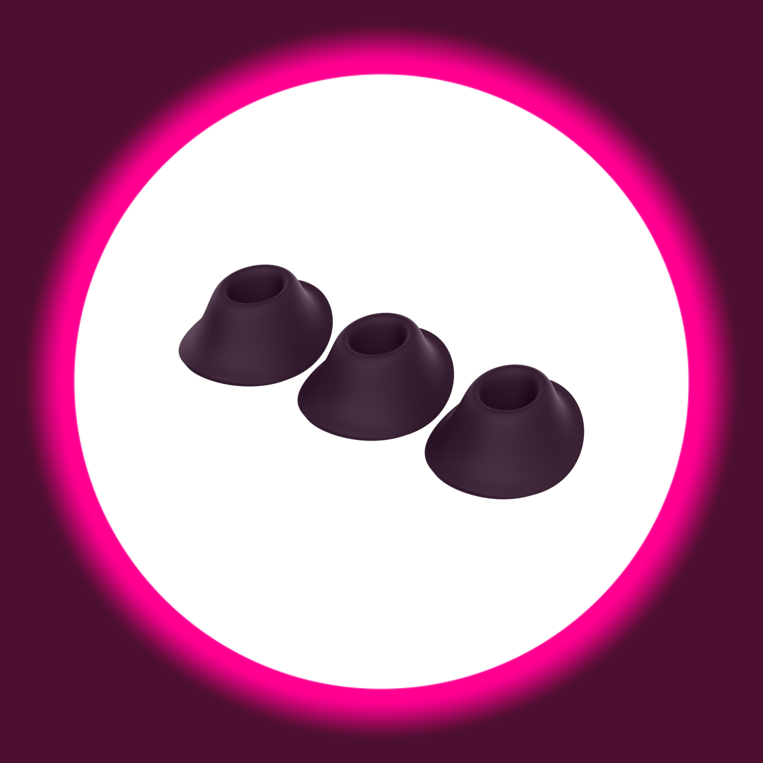 drei violette Ersatzkappen für Womanizer Next