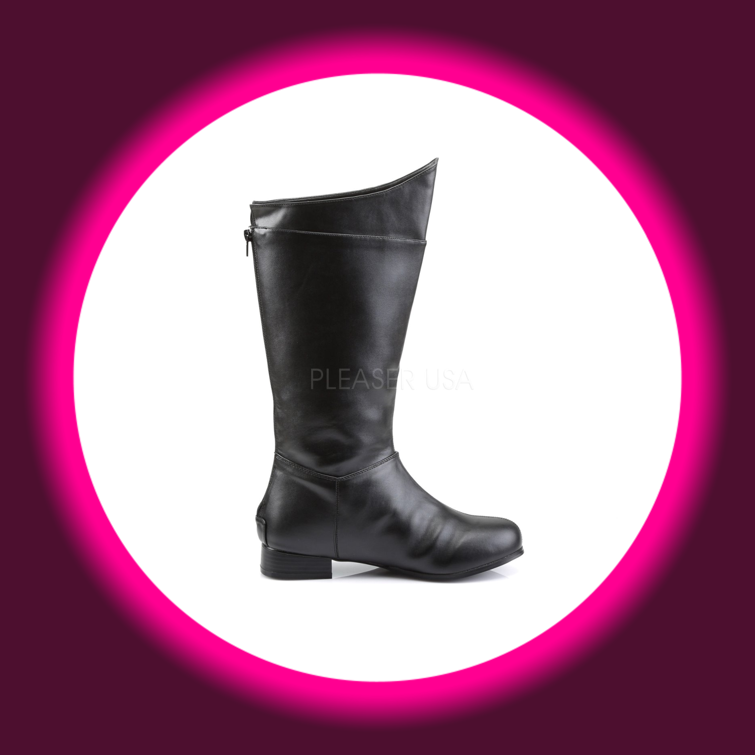 seitliche Ansicht schwarze Herrenstiefel mit kleinem Blockabsatz, Funtasma Hero 100