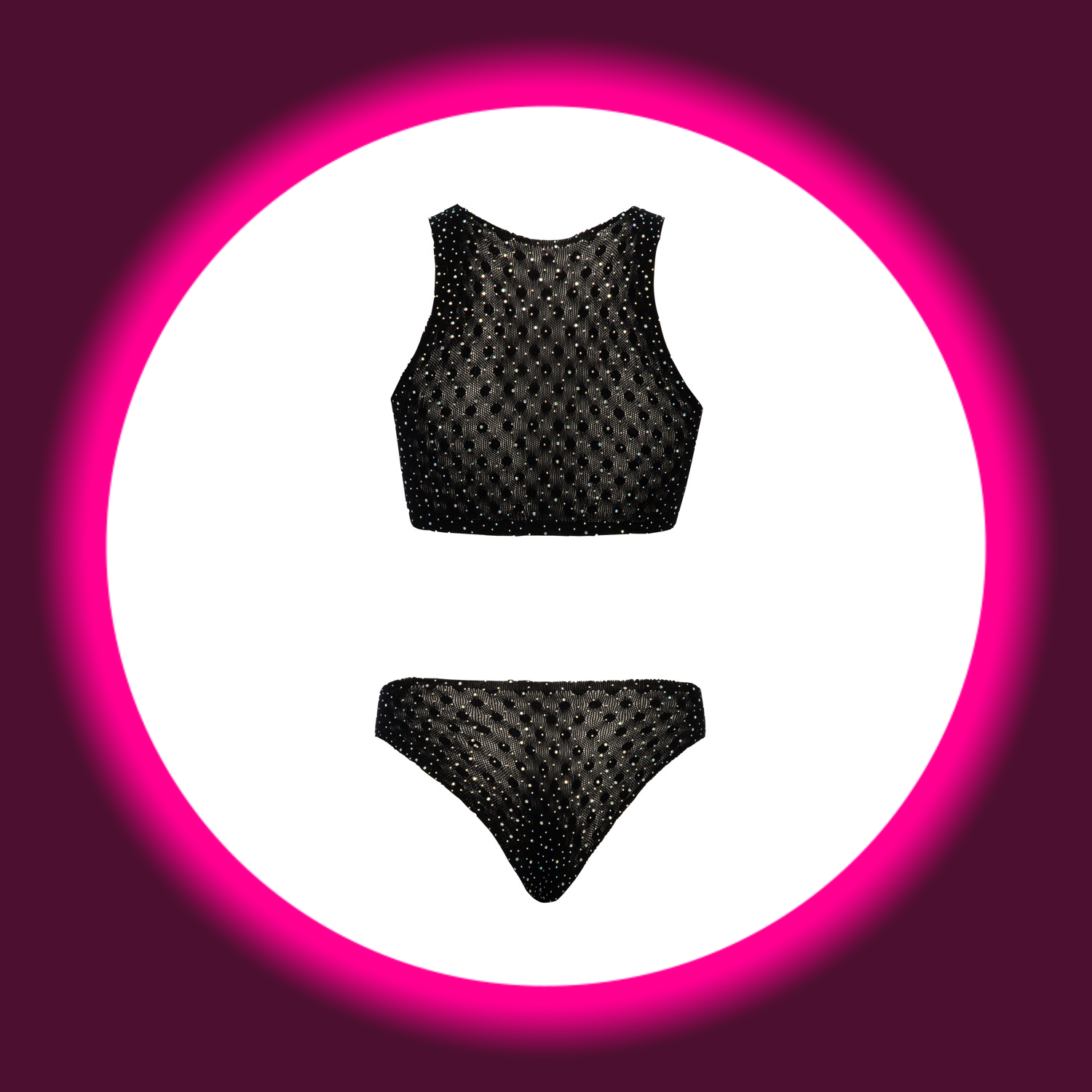 Rückansicht Dessous Set schwarz mit Glitzersteinen von Fantasy by Cotelli