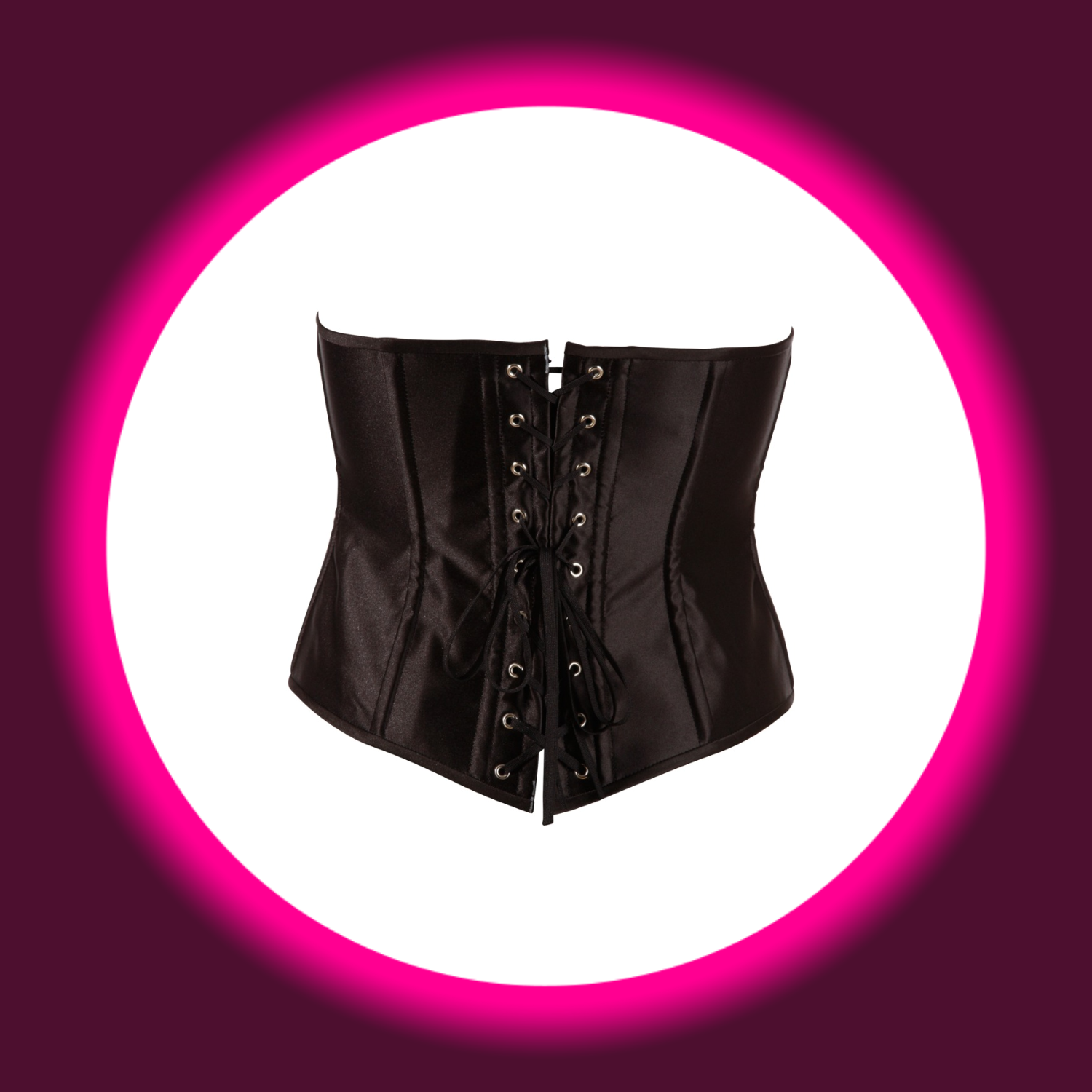 Rückansicht schwarze Corsage mit Formstäben und Schnürung von Cotelli Party