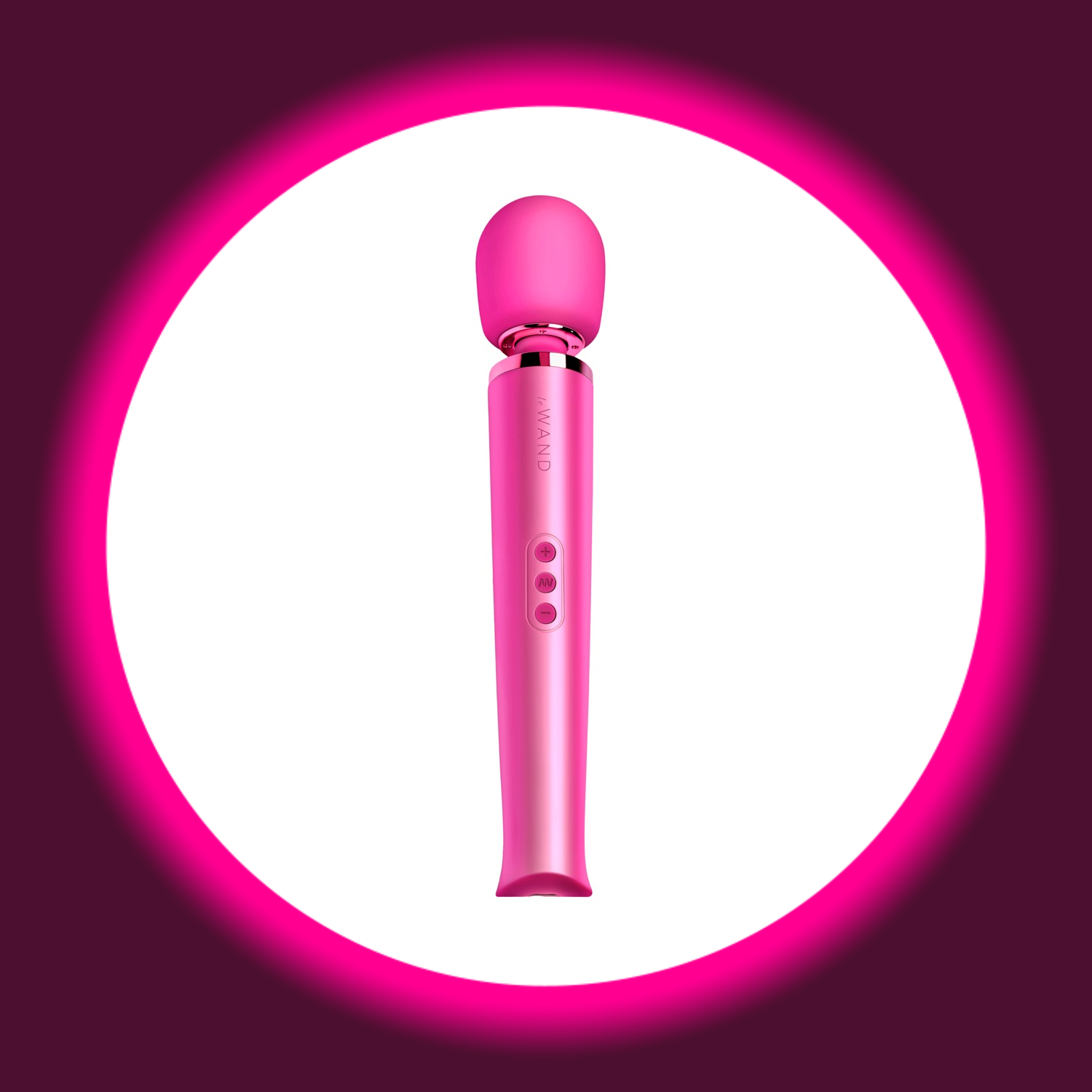 Frontansicht eines pinken Massagestabs Wand Vibrators von Le Wand