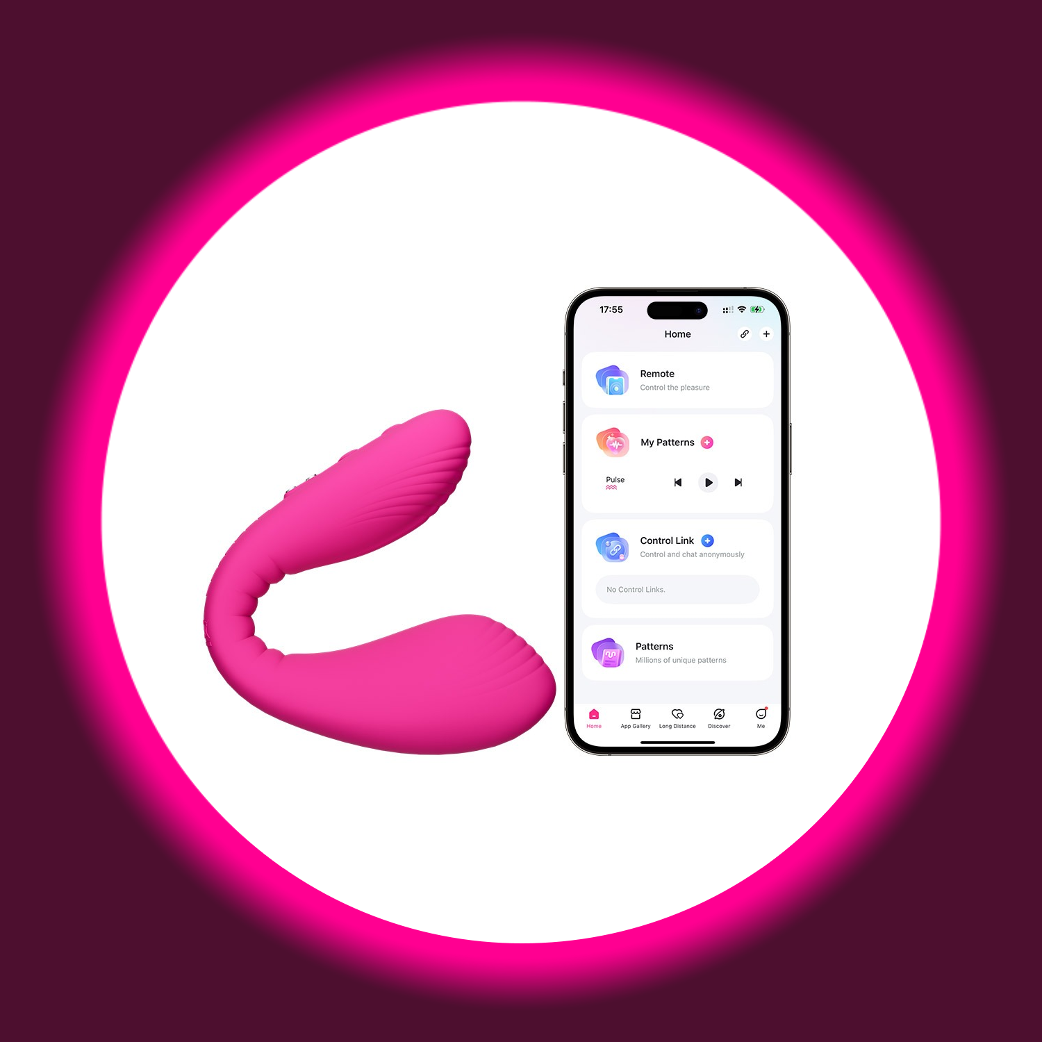 app-gesteuerter pinker Bullet-Vibrator Dolce von Lovense, daneben ein Smartphone