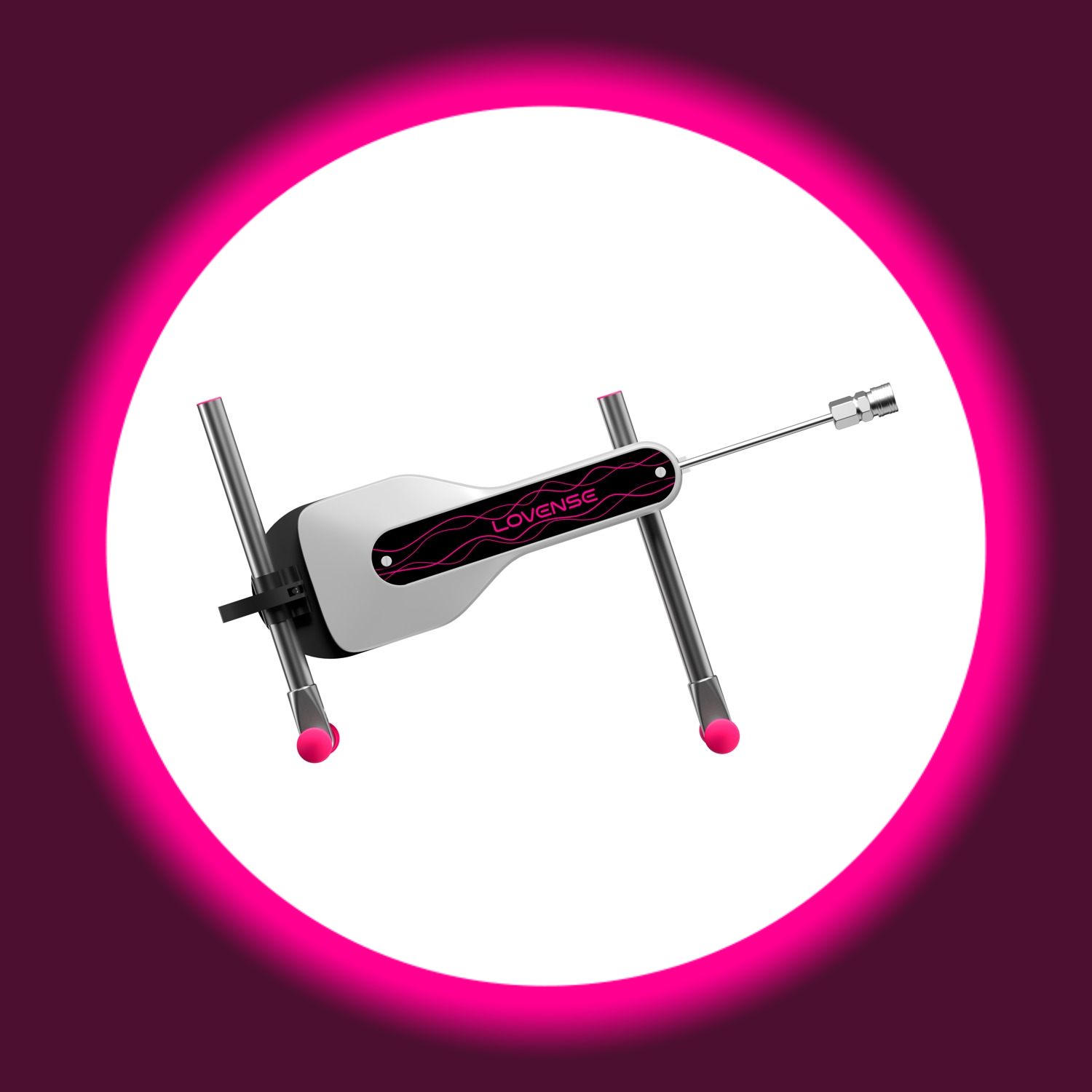 seitliche Ansicht silberne kleine Sexmaschine, Lovense Mini Sex Machine