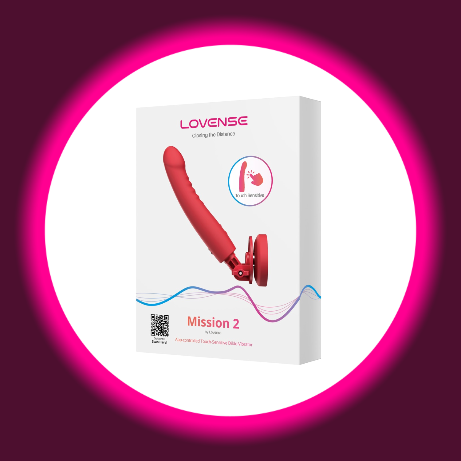weiße Produktverpackung des roten Vibrators Lovense Mission 2