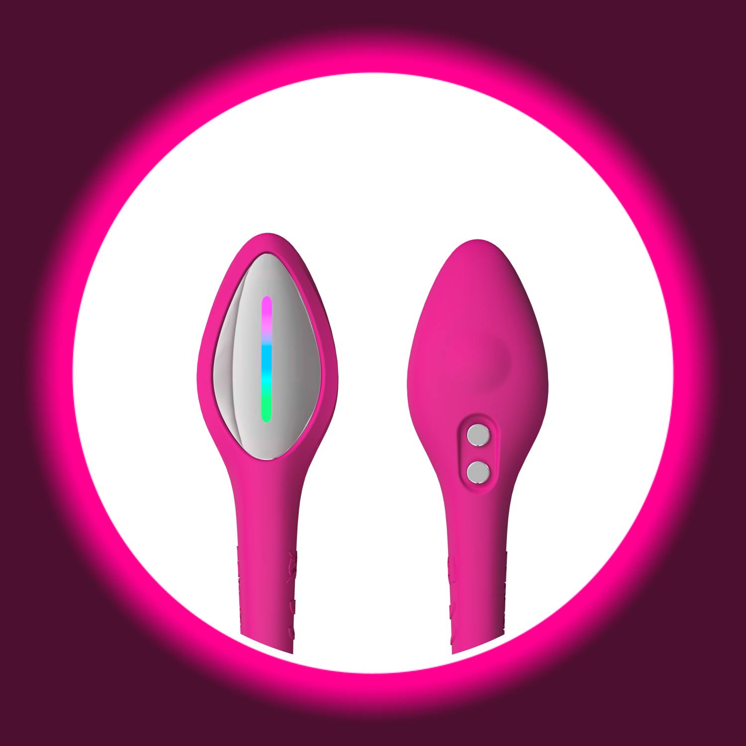 LED-Beleuchtung und Anschluss für das Ladekabel beim Vibrations-Ei Lush 4 und Lush Mini von Lovense 