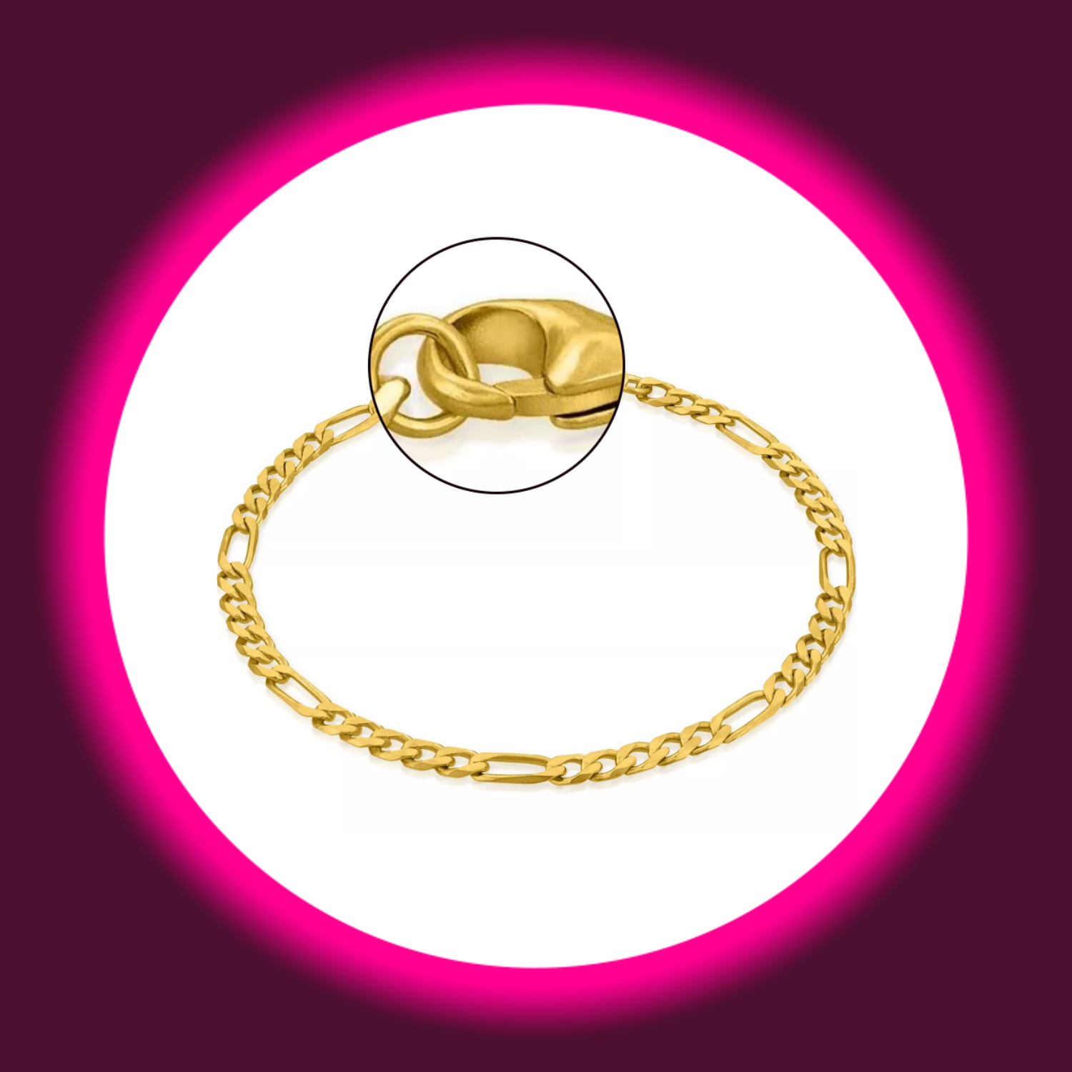 goldenes Armband von Modabilé mit unterschiedlich großen Kettengliedern und Karabinerhaken