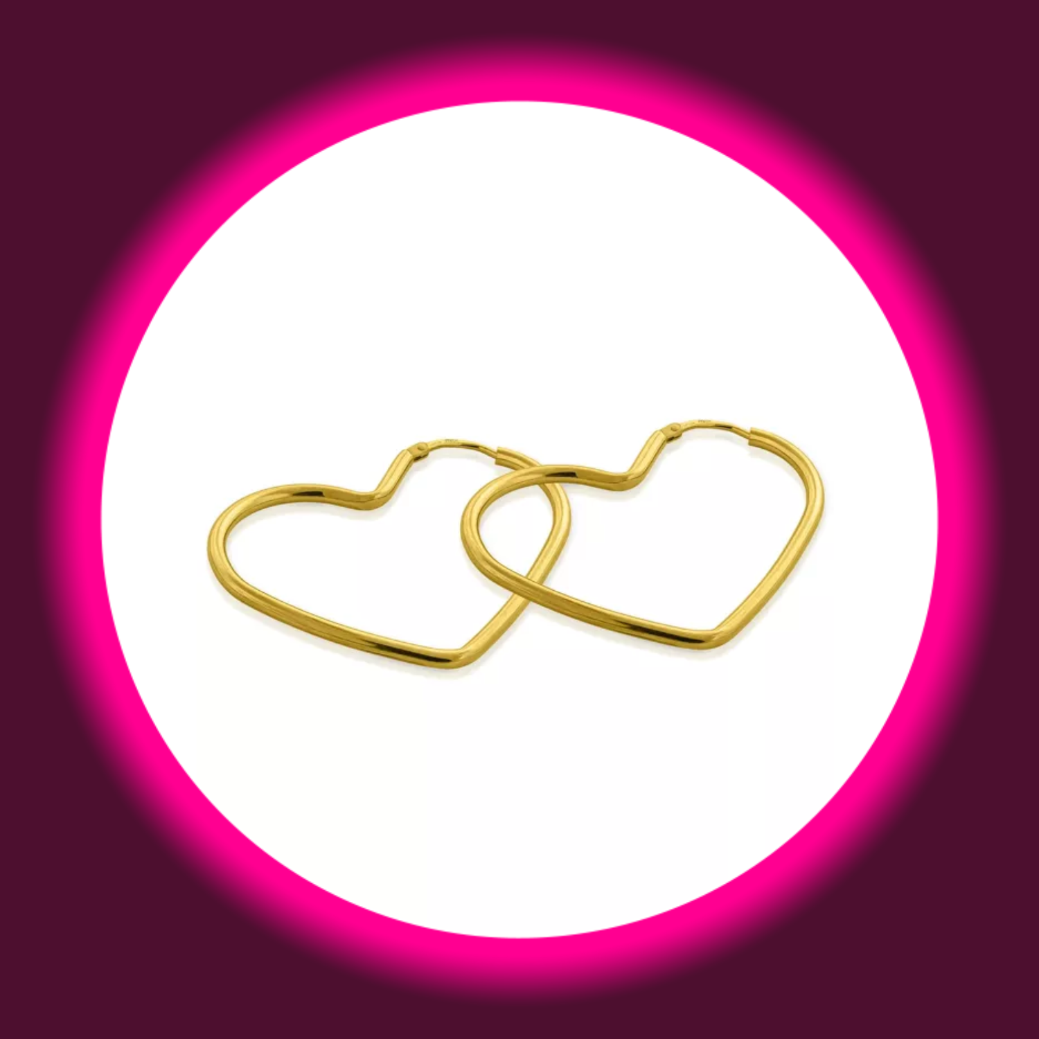 zwei vergoldete Creolen in Herzform von Modabilé