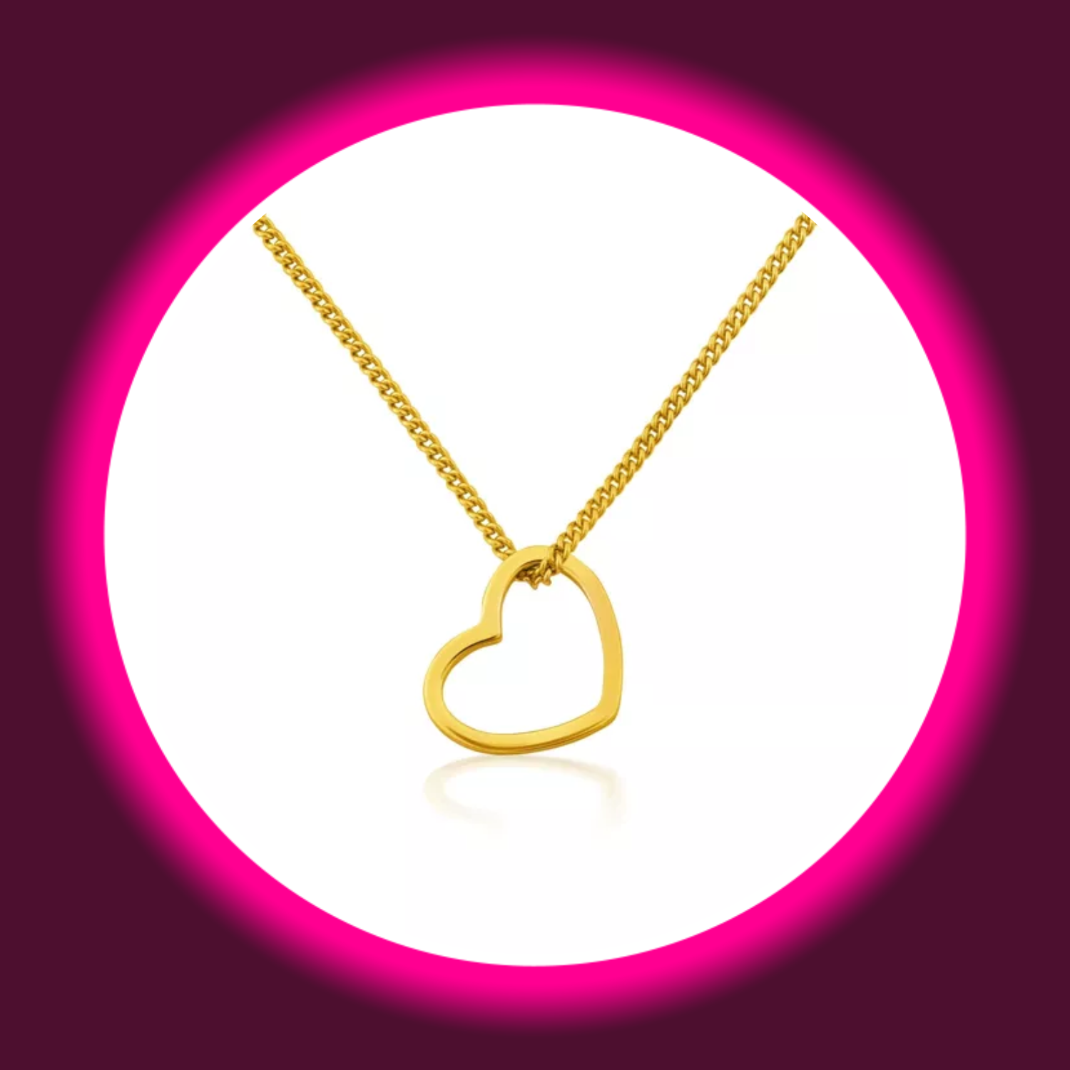 vergoldeter Kettenanhänger in Herzform von Modabilé hängt an einer Kette