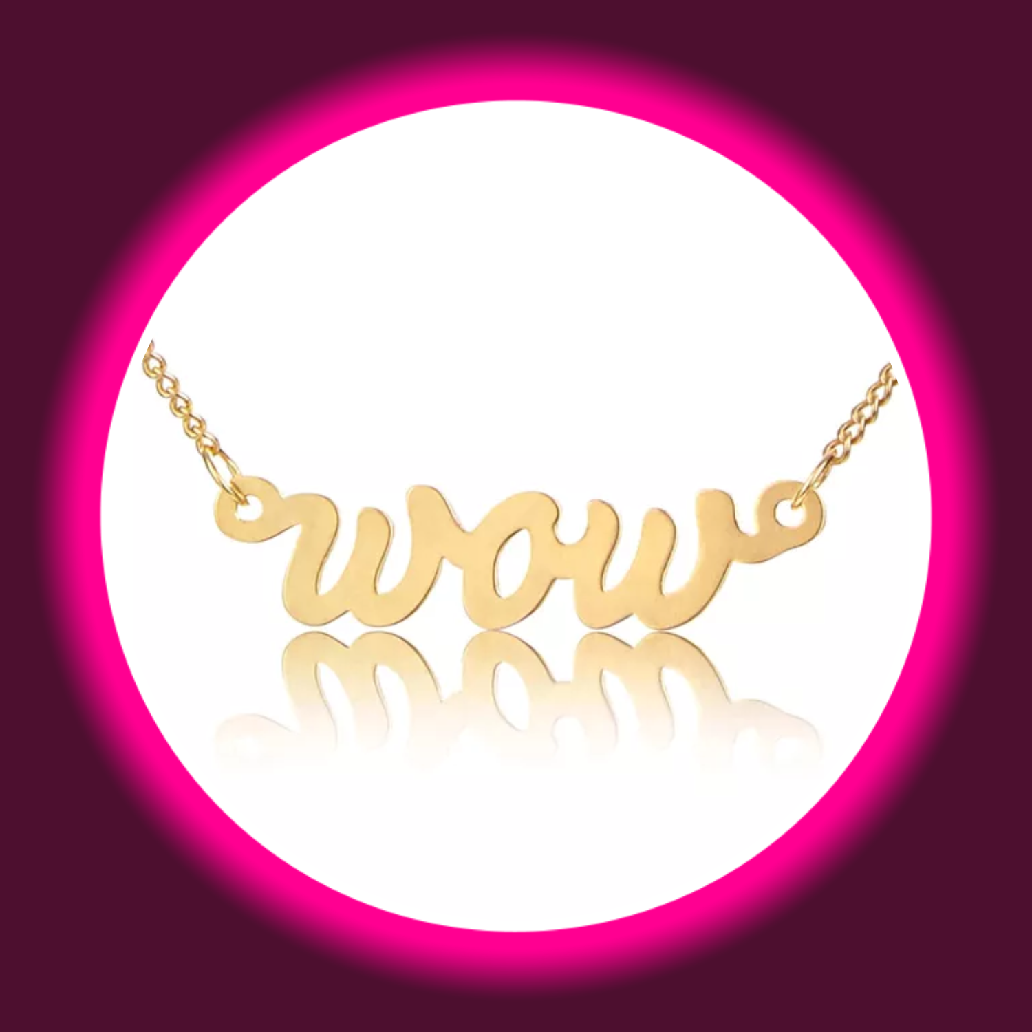 vergoldeter Kettenanhänger Wow von Modabilé