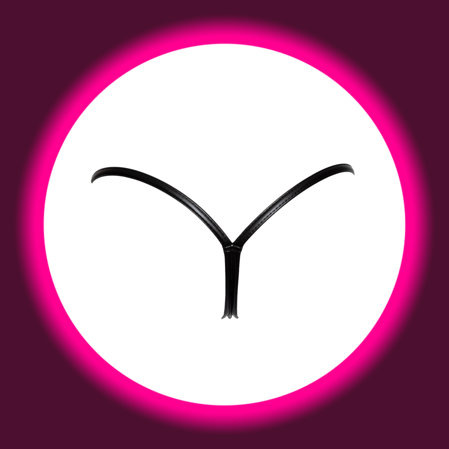 Rückansicht schwarzer glänzender G-String P008 von Noir Handmade 